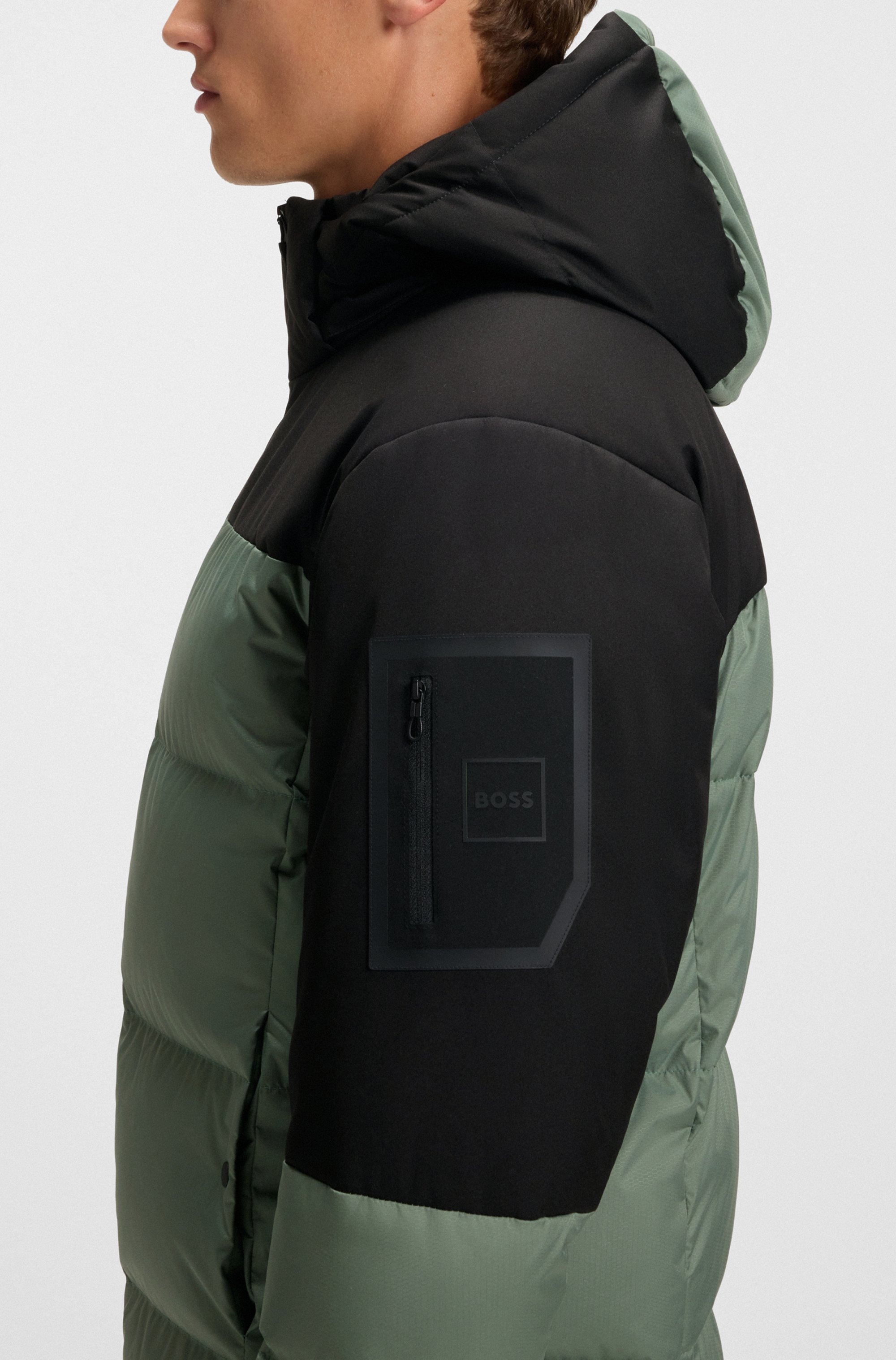 BOSS GREEN Daunenjacke mit Kapuze abnehmbare Kapuze, Regular Fit, warm watt günstig online kaufen
