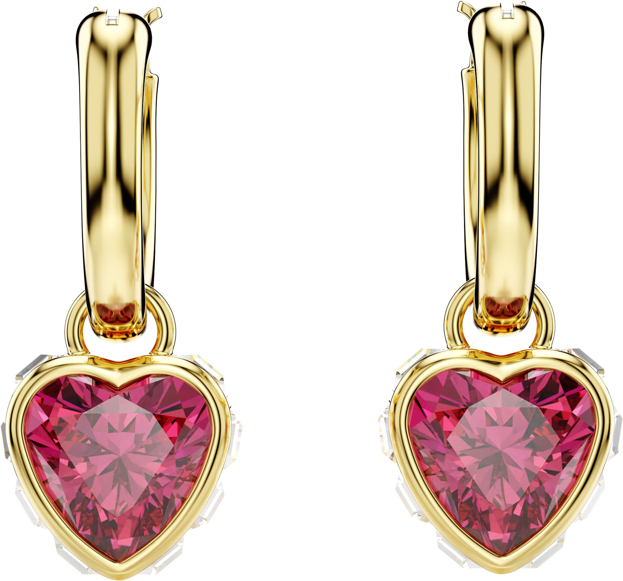 Swarovski Paar Creolen »Stilla Drop, Herz, 5684760«, mit Swarovski® Kristall - Einhänger abnehmbar