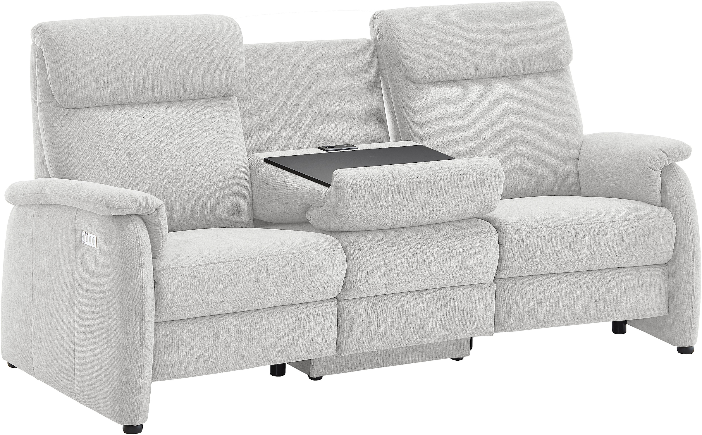 Home affaire Polstergarnitur »Turin, 2,5- & 3-Sitzer mit elektrischer Relaxfunktion« Set, 4 tlg. tlg. inkl. Tisch, USB & Steckdose, Federkern & pflegeleichtem Bezug