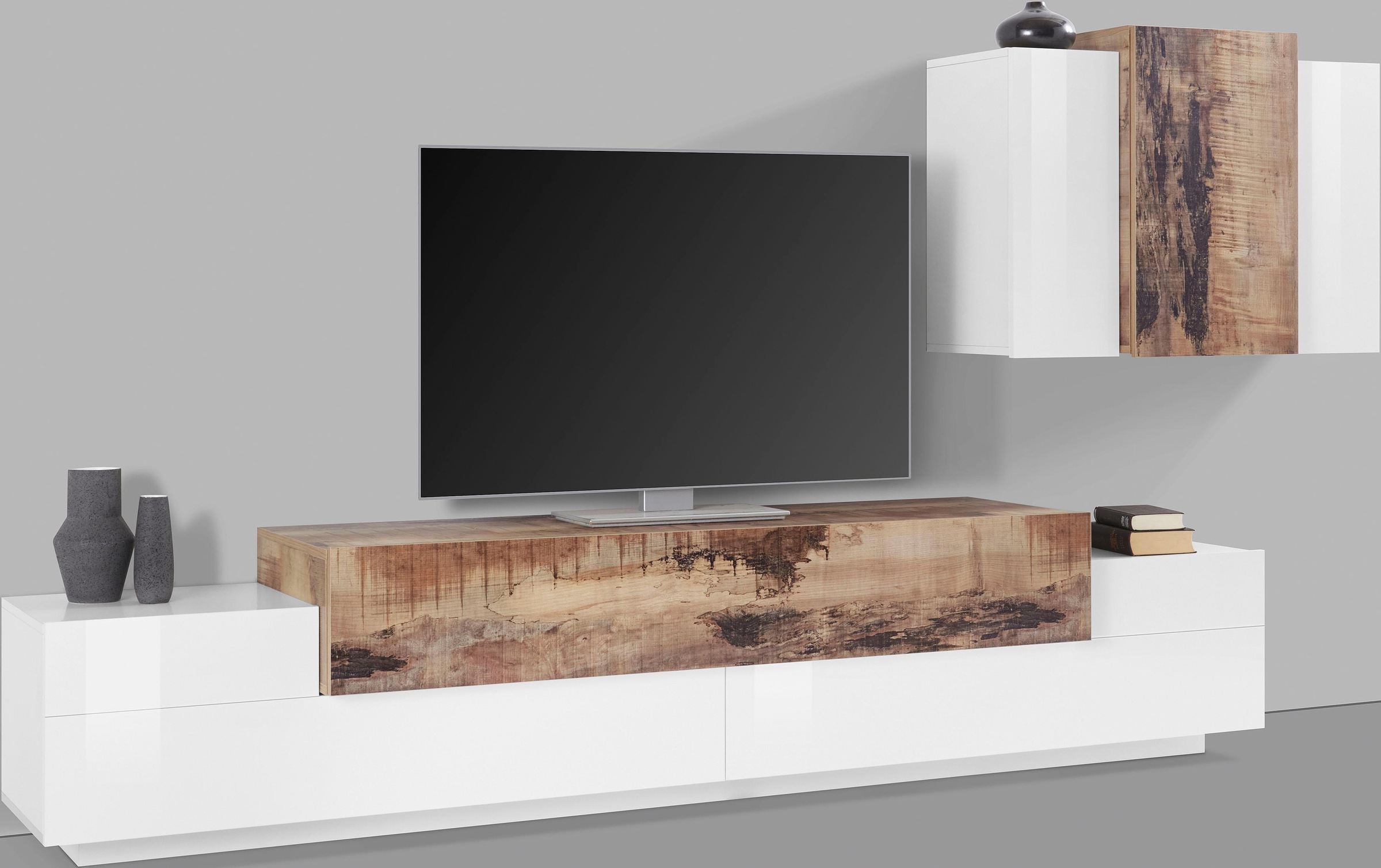 INOSIGN Wohnwand "Coro, Anbauwand, Medienwand" Set, 2 Stk. tlg. Lowboard 4 günstig online kaufen