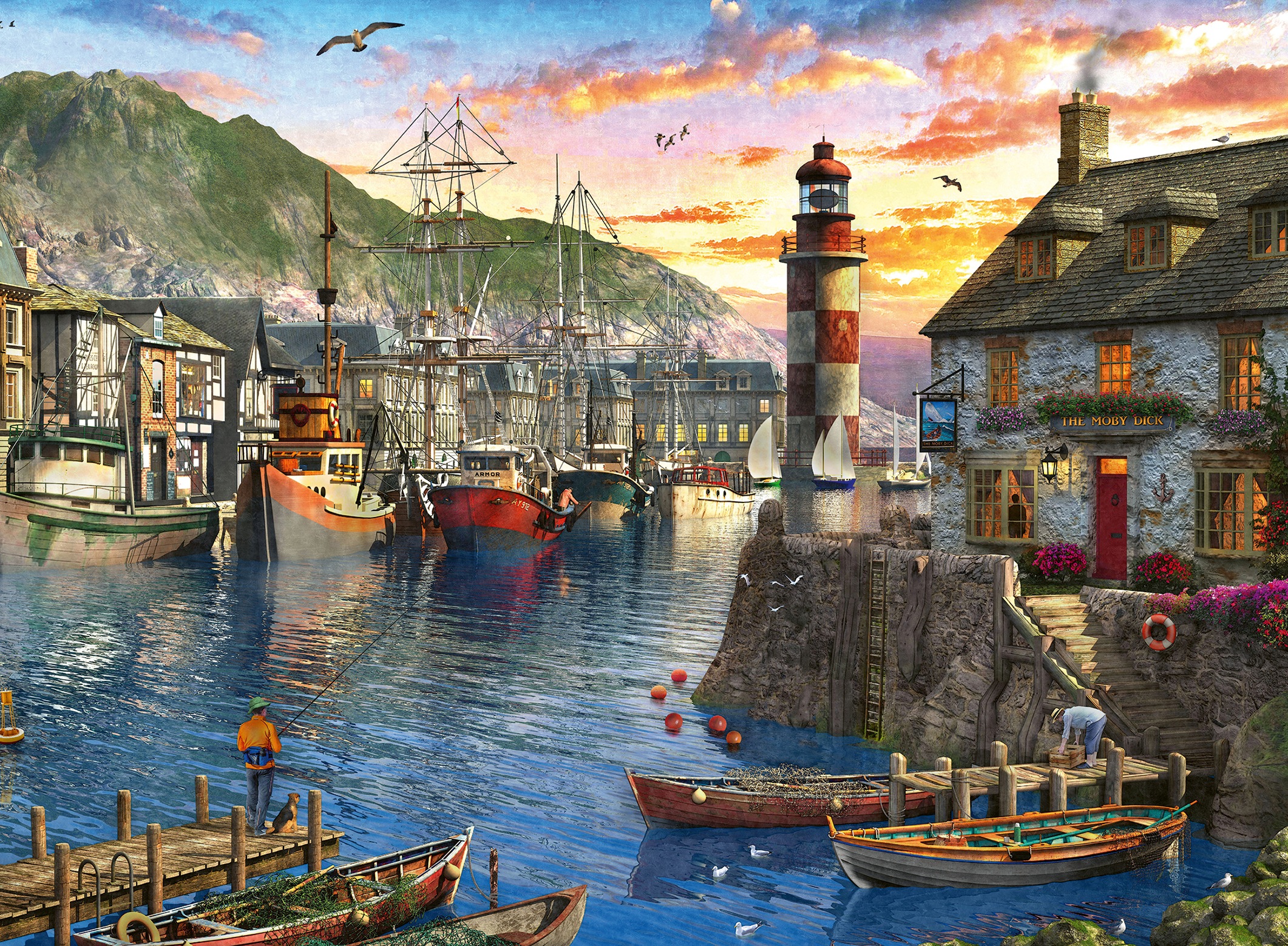 Ravensburger Puzzle »Morgens am Hafen«, Made in Germany