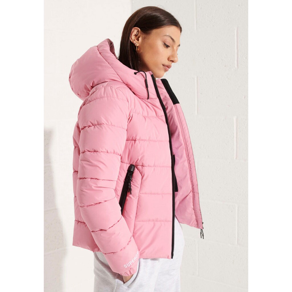 Superdry Steppjacke »HOODED SPIRIT SPORTS PUFFER«, mit Kapuze