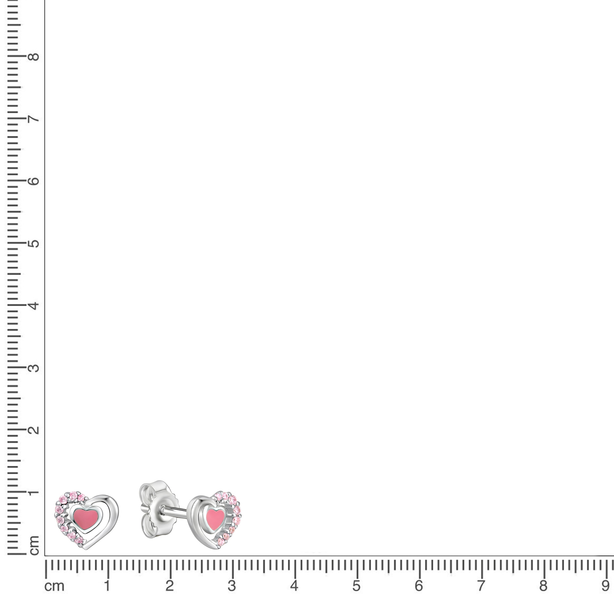 Vivance Paar Ohrstecker »925/- Sterling Silber rhodiniert Herz Zirkonia«