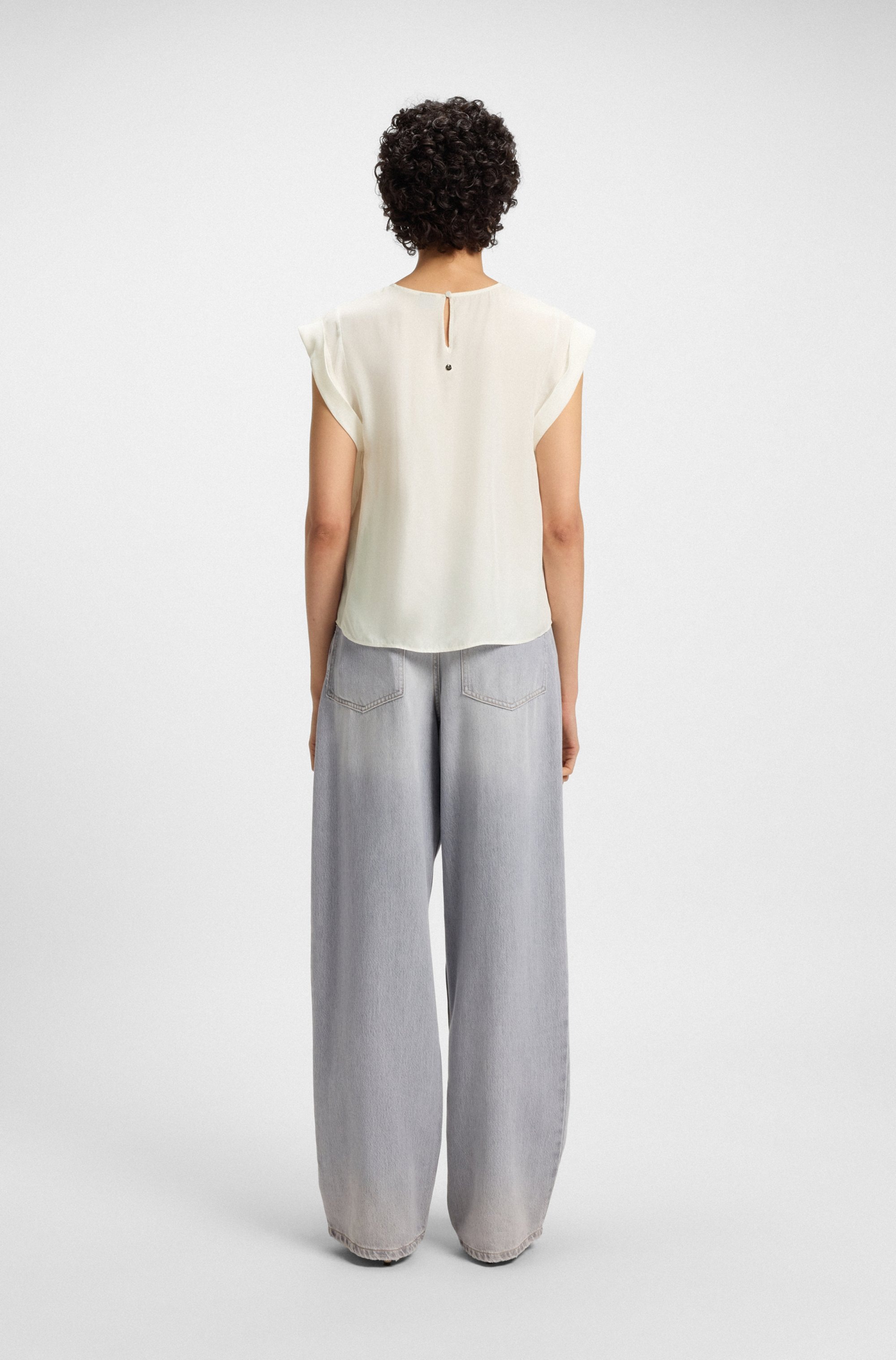 BOSS ORANGE Shirtbluse »Irnette Premium Damenmode«, mit Ärmelaufschlag