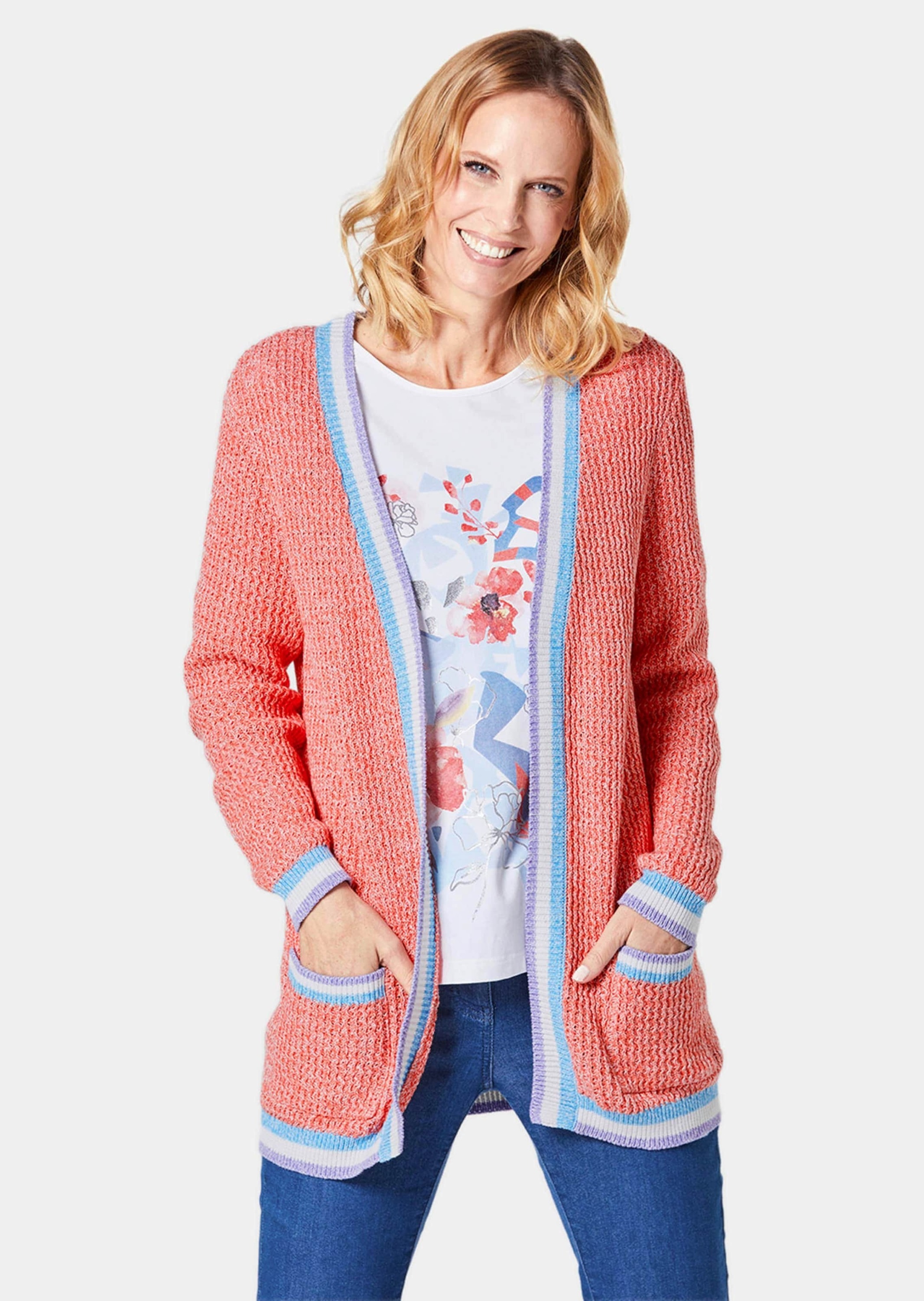 GOLDNER Strickjacke "Kurzgröße Strickjacke in raffinierter Struktur" mit ge günstig online kaufen