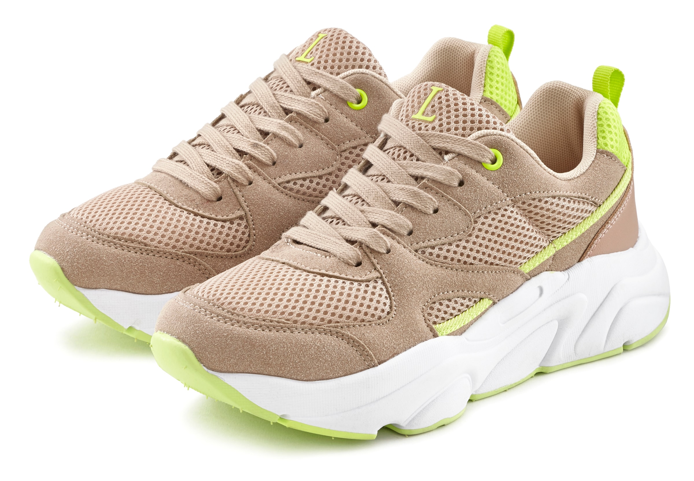 LASCANA Sneaker "Turnschuhe," Schnürhalbschuh, leichte Chunky-Sohle, heraus günstig online kaufen