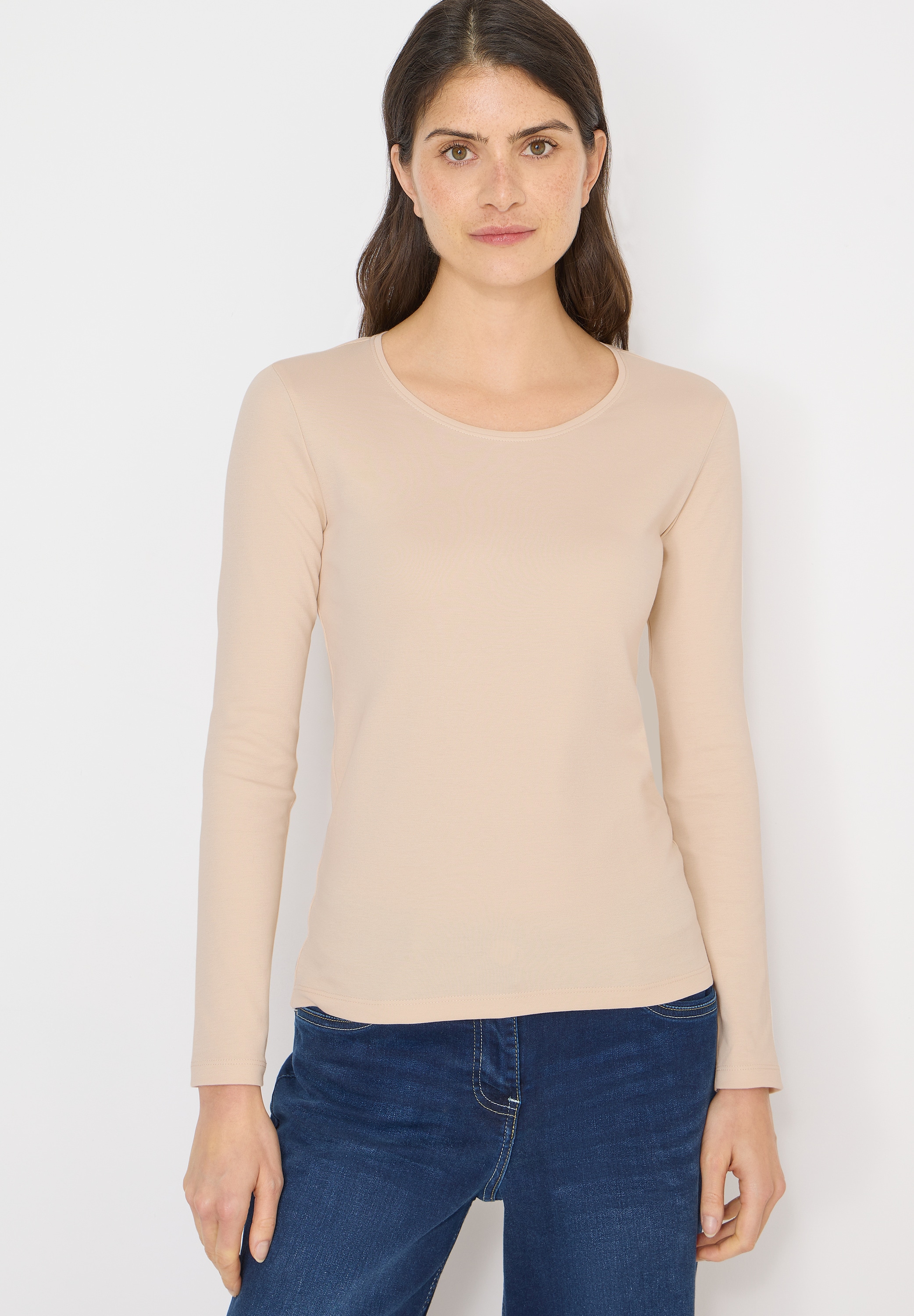 Cecil Langarmshirt aus reiner Baumwolle günstig online kaufen