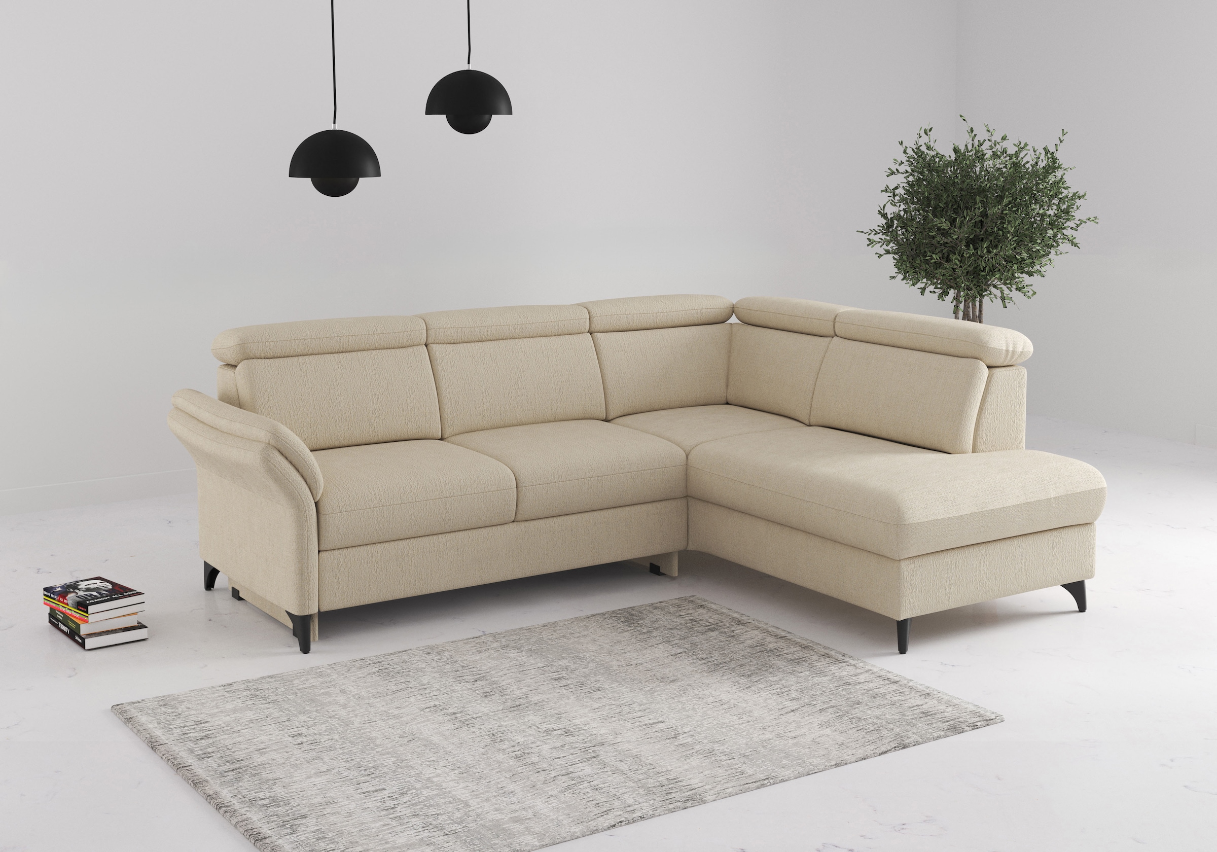 sit&more Ecksofa "Glendale, L-Form" inkl. Kopfteilverstellung, wahlweise mit Vorziehsitz und Bettkasten