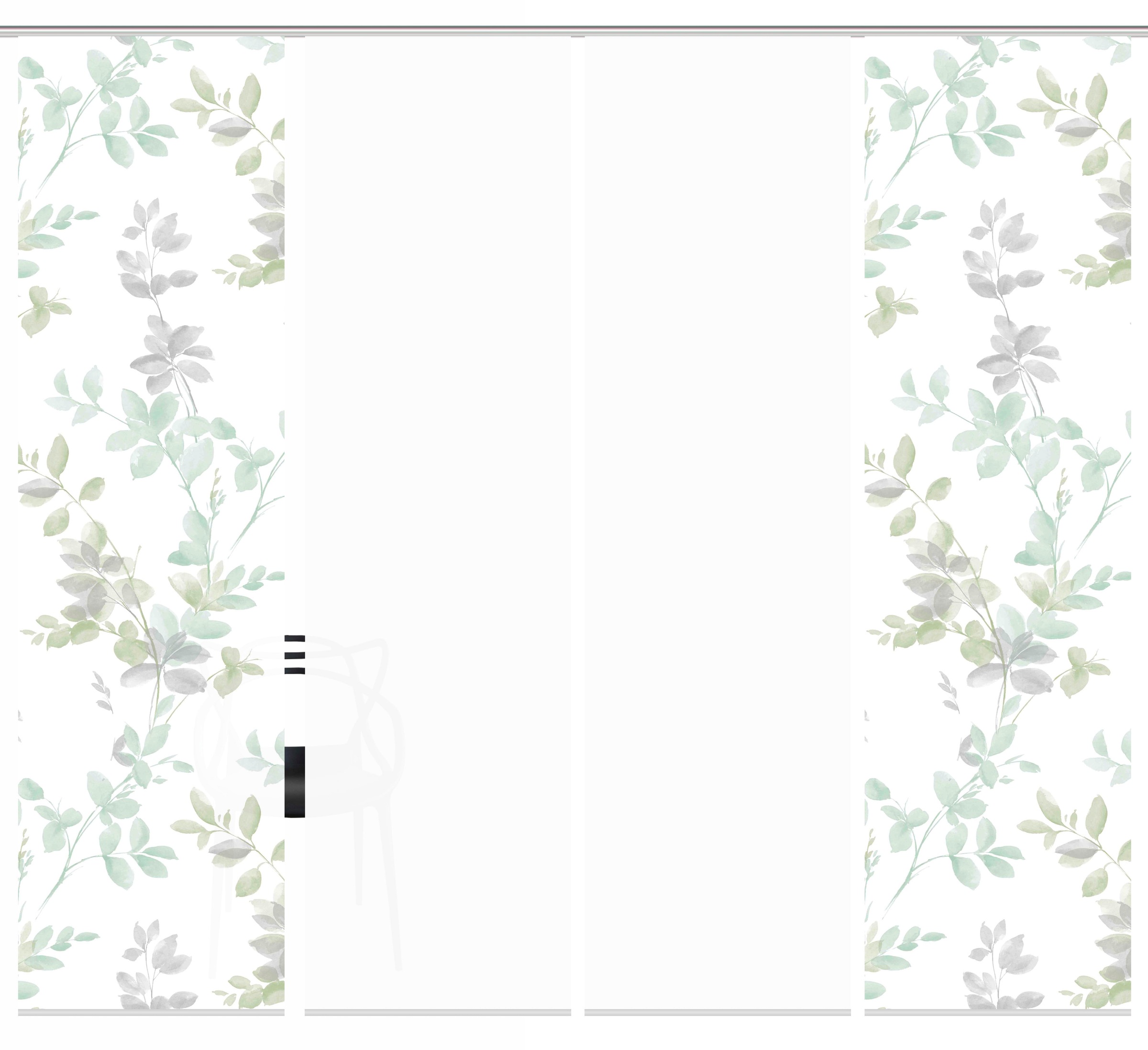 HOME WOHNIDEEN "4er SET" Paneelwagen 4 Stk. tlg. Schiebevorhang Digidruck 4 günstig online kaufen