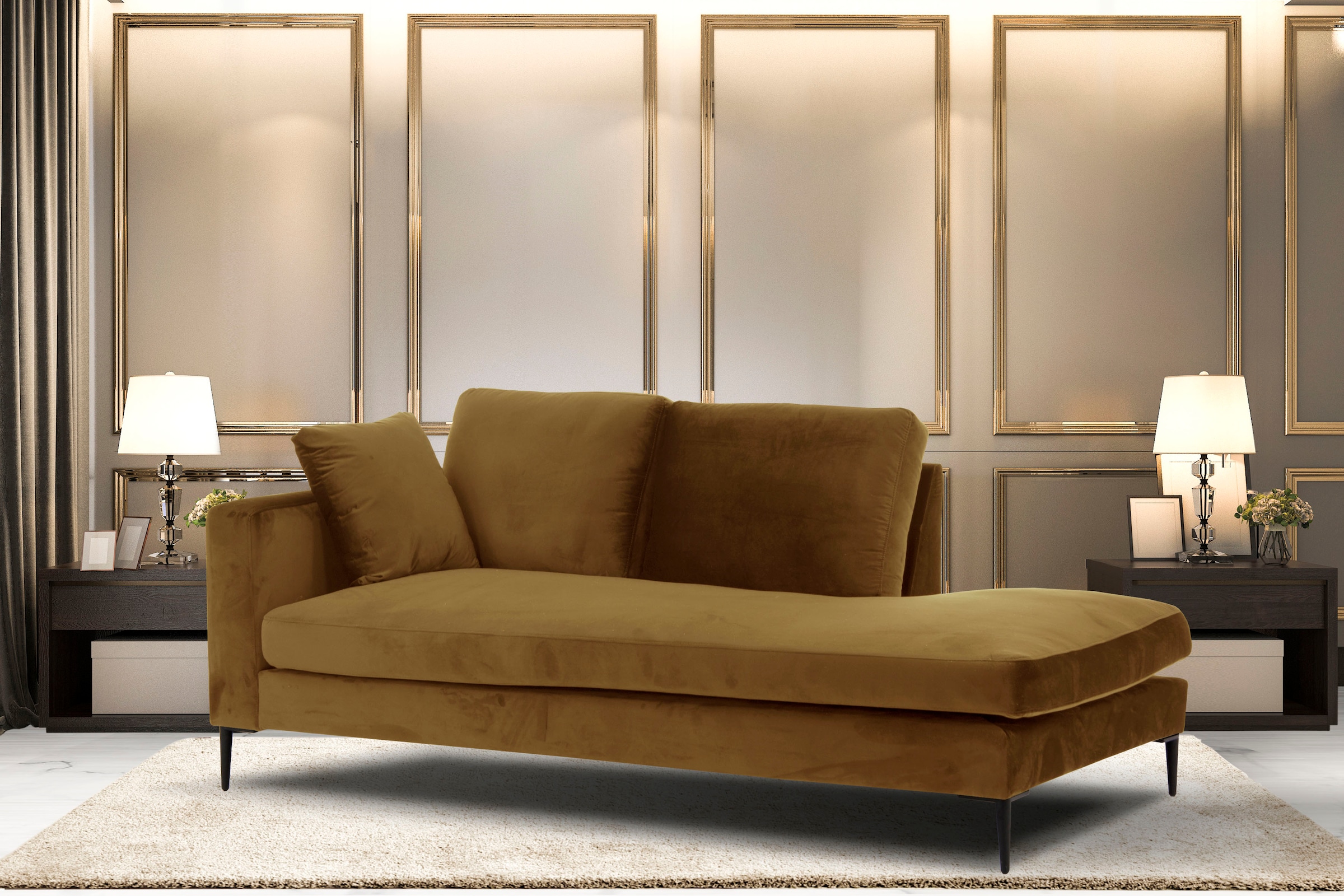Leonique Recamiere "Cozy Chaiselongue, Maße B/T/H: 195/97/80 cm", mit losen günstig online kaufen