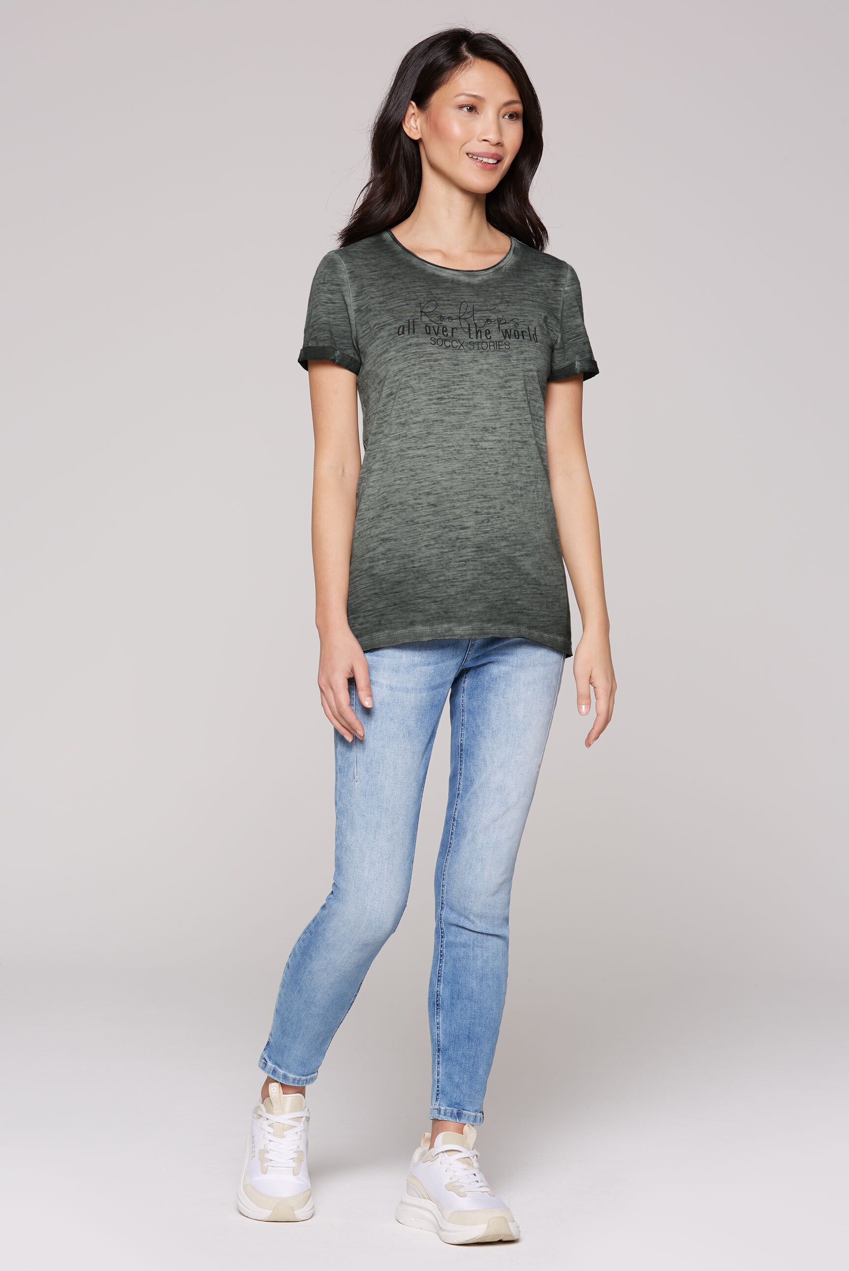 SOCCX Rundhalsshirt, mit offenen Kanten