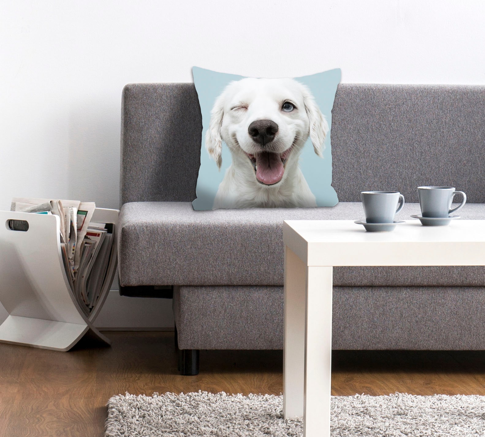 queence Dekokissen "Crazy Dog" mit einem zwinkernden Hund günstig online kaufen