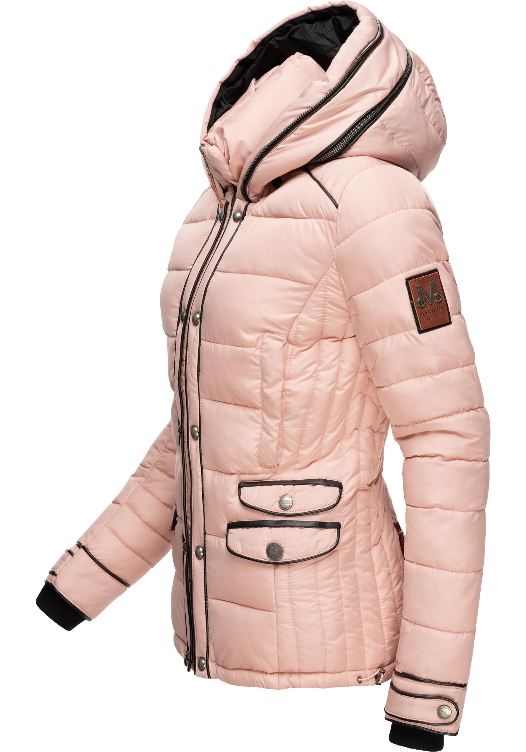 Marikoo Winterjacke »Hasimausi«, mit Kapuze, stylische Damen Steppjacke mit großer Kapuze