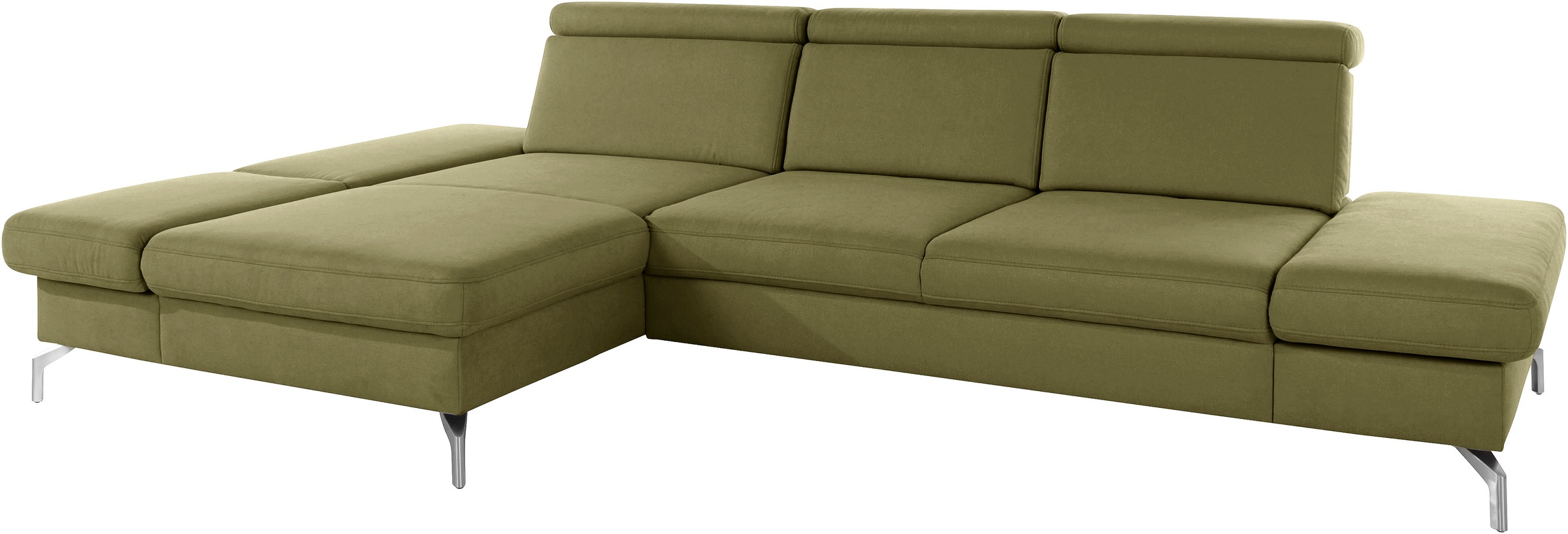 sit&more Ecksofa »Brisbane L-Form«, Fußhöhe 15 cm, inklusive Sitztiefen-, Armteil- und Kopfteilverstellung