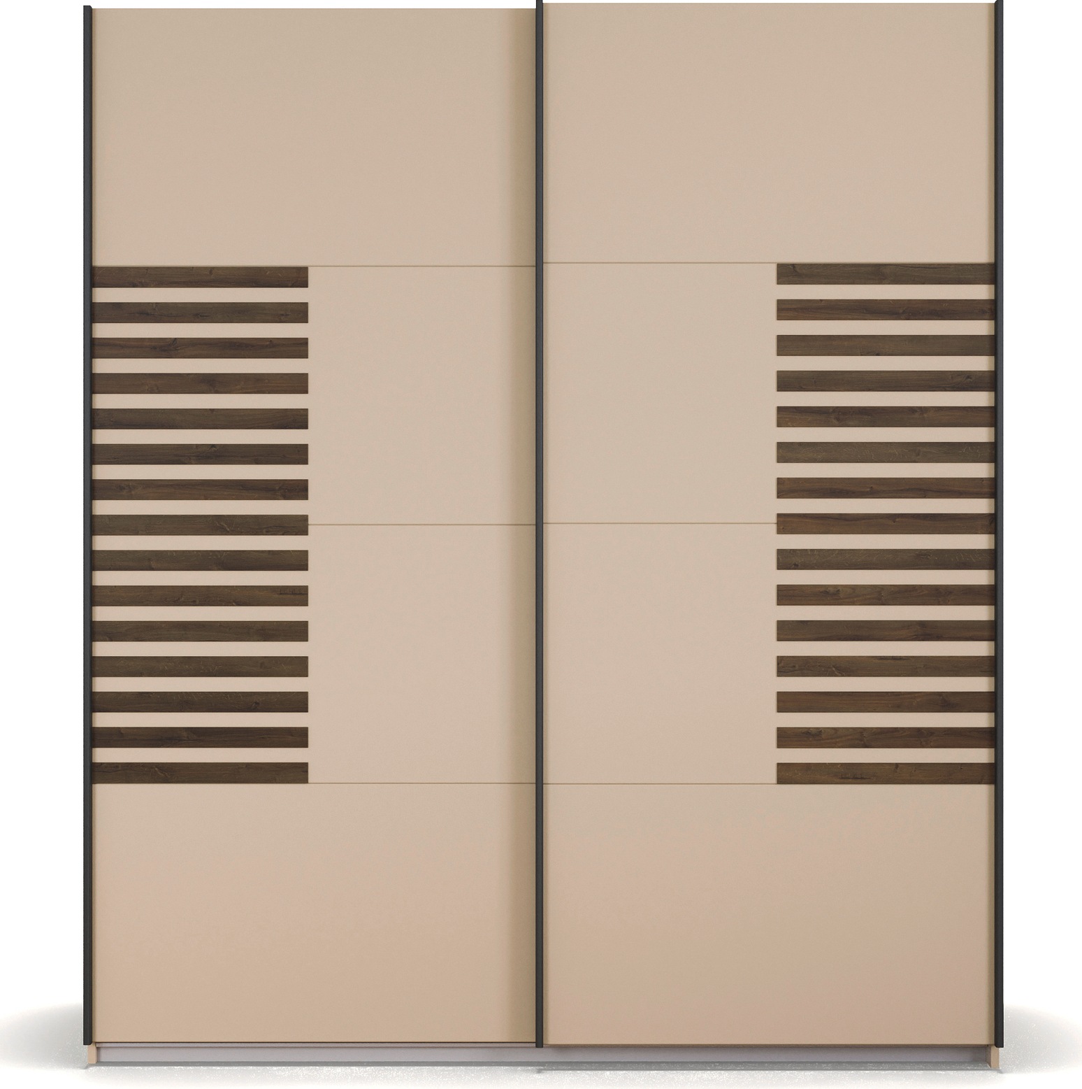 Thumbnail - rauch Schwebetürenschrank "Kleiderschrank Schrank Garderobe Schlafzimmerschrank BAREA", Front mit Auflage in moderner La...