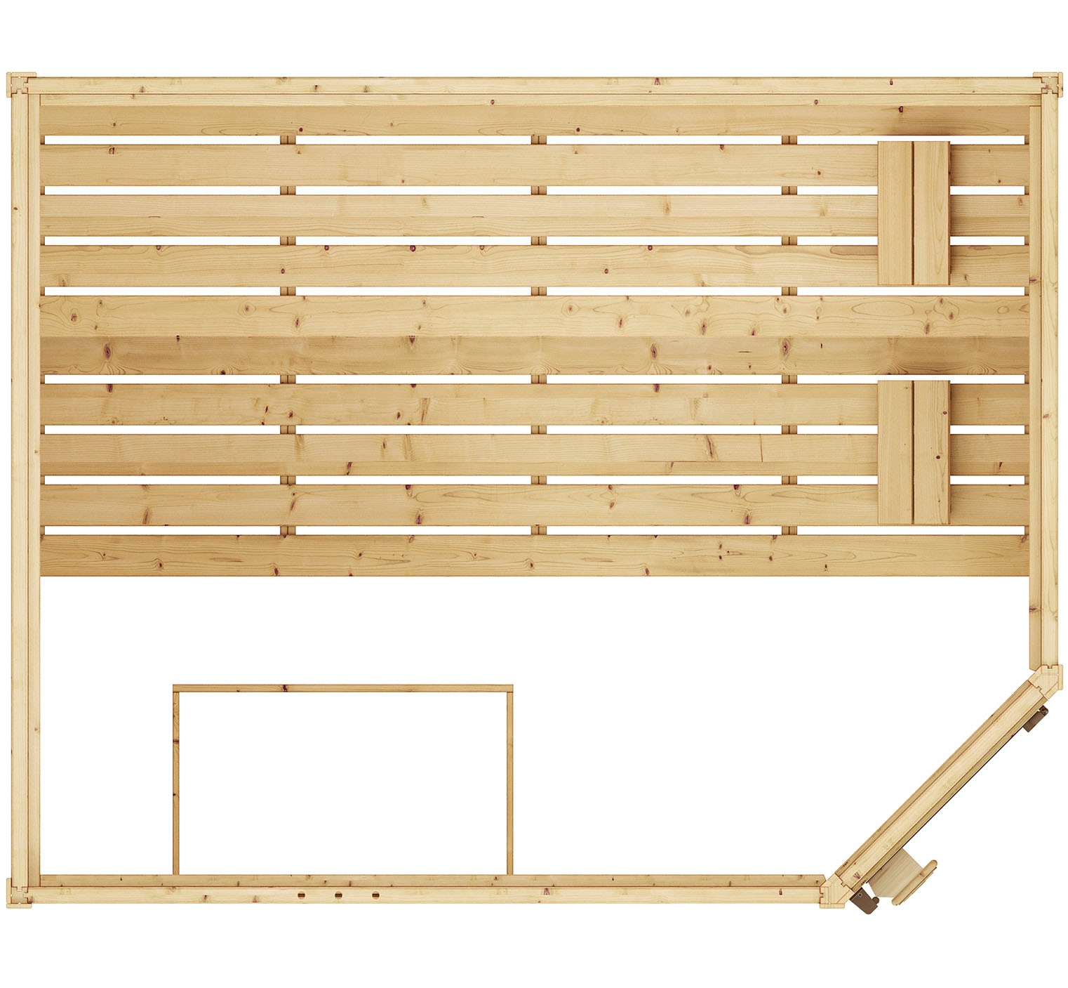 weka Sauna »Massivholzsauna VALIDA Eck 3«, Blockbohlen, moderne Ganzglastür, Eckeinstieg