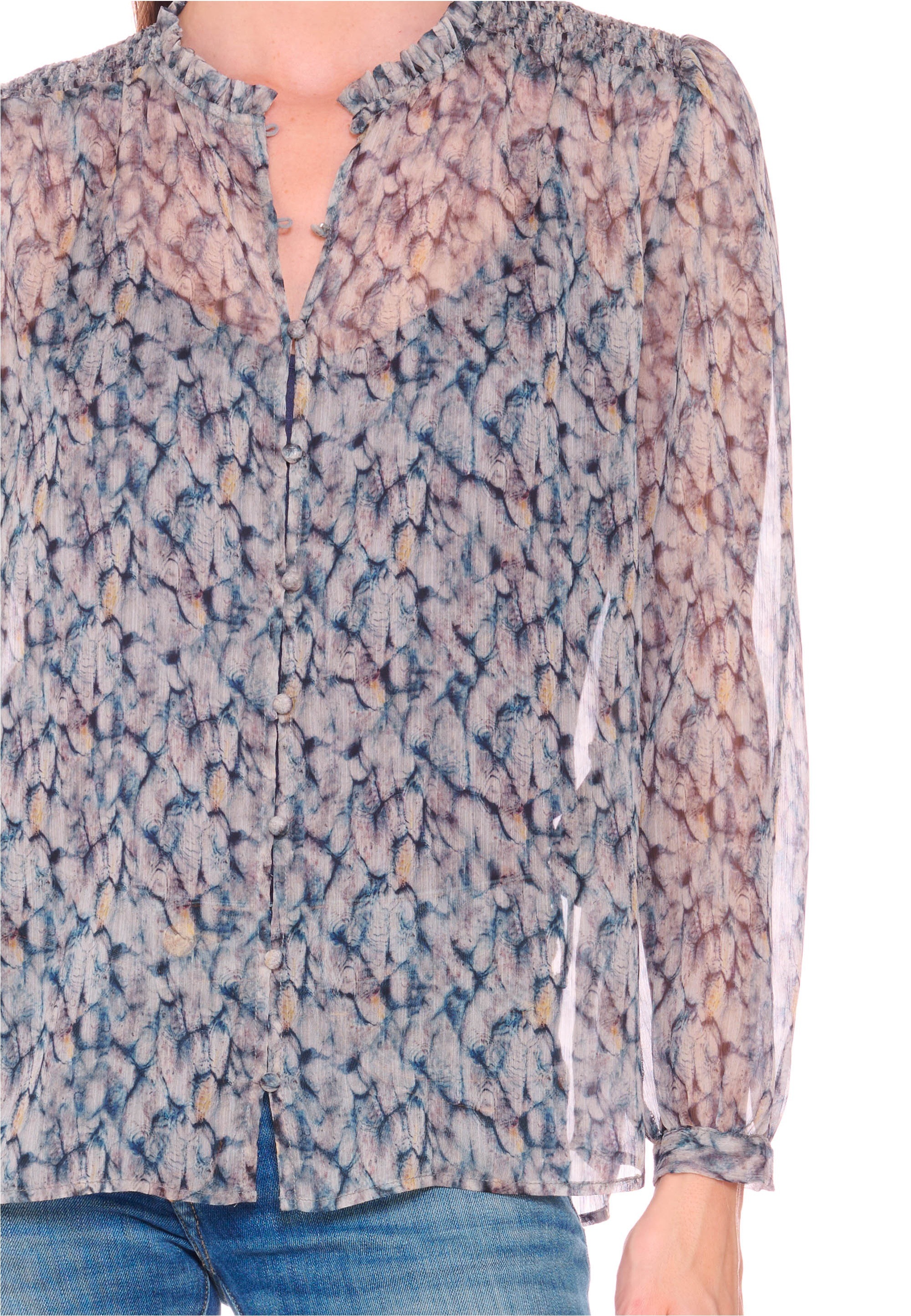 Le Temps Des Cerises Klassische Bluse »MACLEAR«, mit schönem Allover-Muster