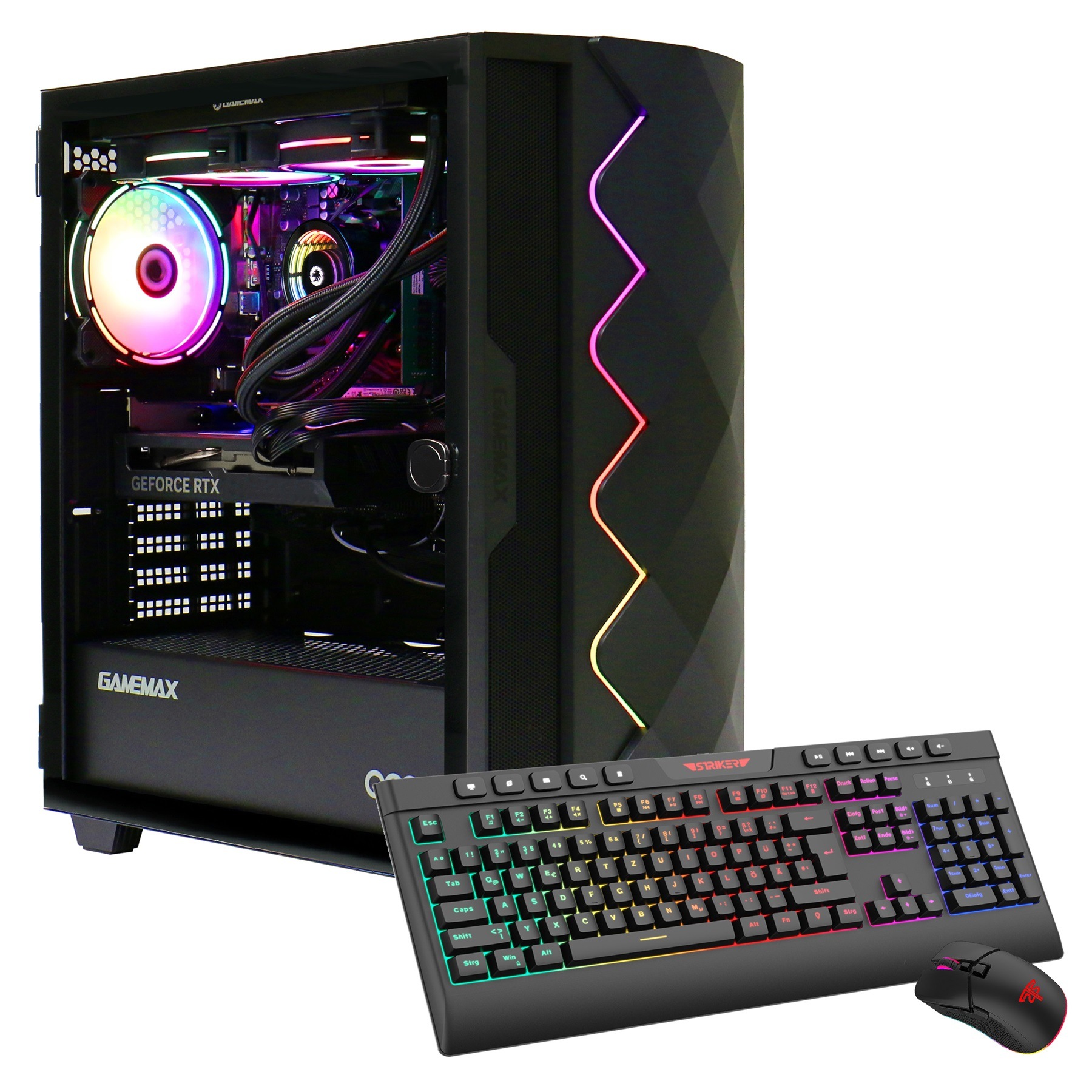 GAMEMAX Gaming-PC "Diamond BK 7840 AMD Ryzen 7 9700X 16GB DDR5 1TB SSD RTX 5070", schwarz, Microsoft Windows 11 Home (64 Bit), 16 GB RAM 1.000 GB SSD, Desktop-PCs, DDR5 RAM, Windows 11