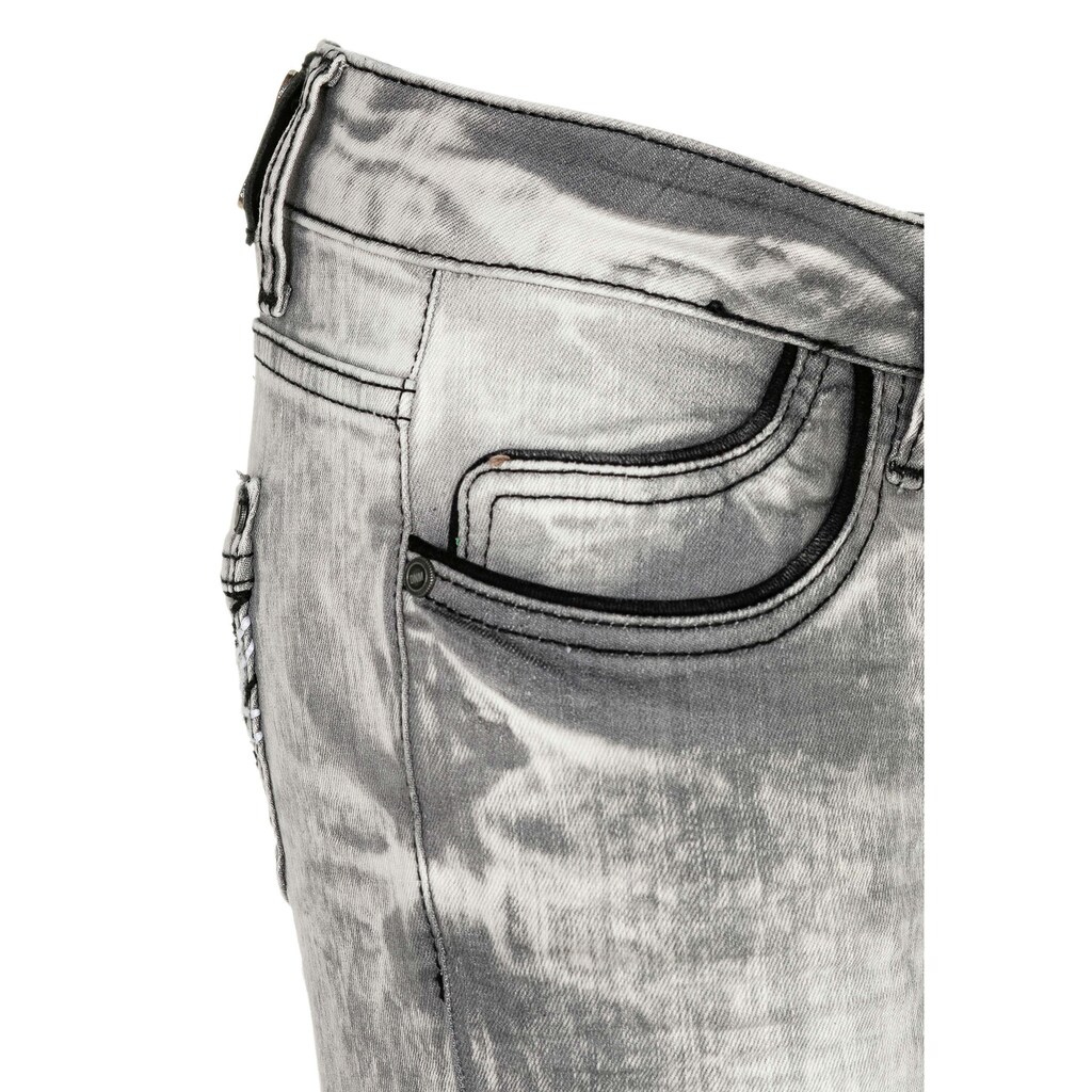Damenmode Jeans Cipo & Baxx Bequeme Jeans »C46006«, in verwaschener Optik grau-denim