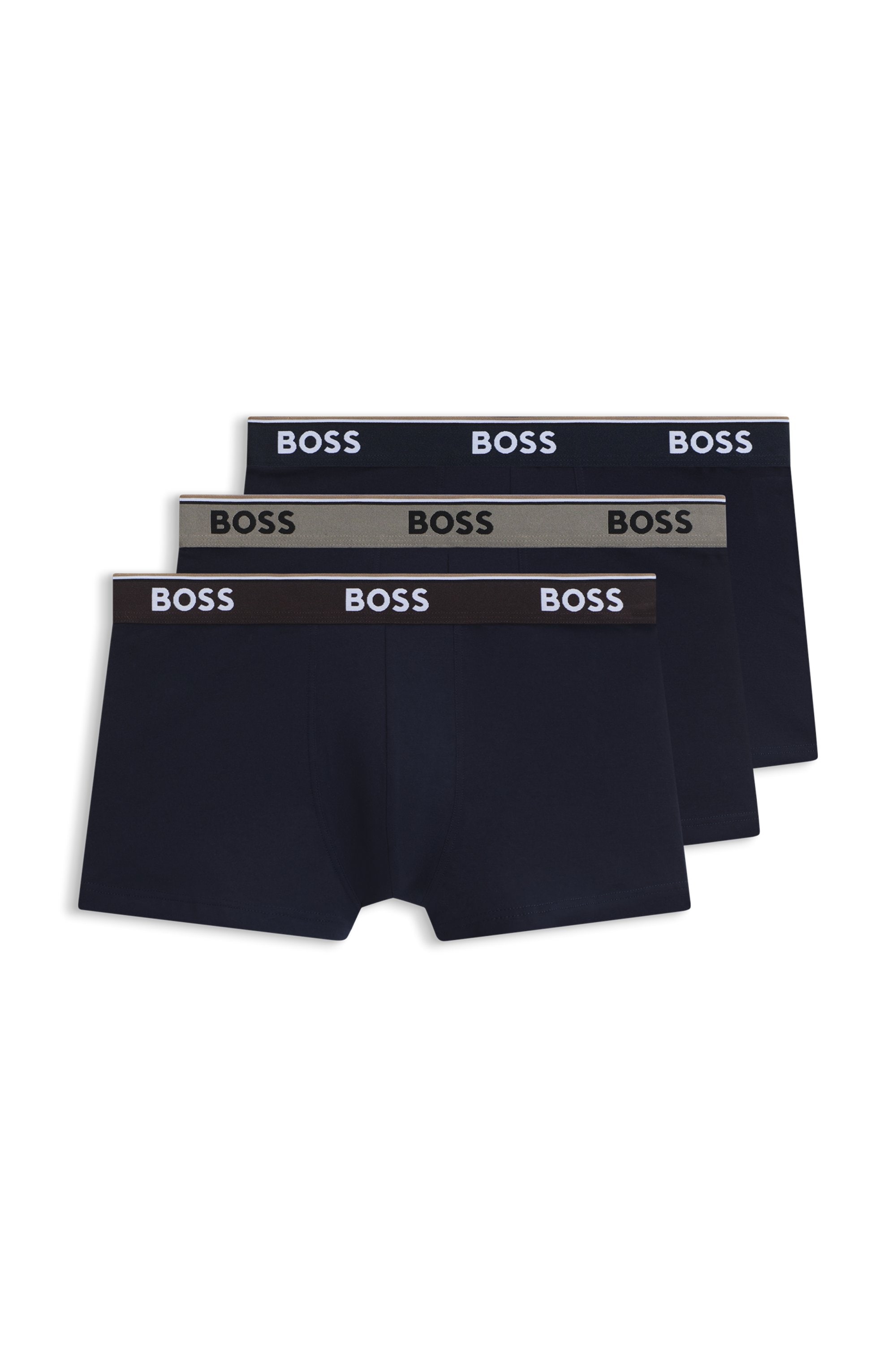 BOSS Packung, 3 Stk. aus Stretch-Baumwolle mit Logo-Bund, mittlere Bundhöhe