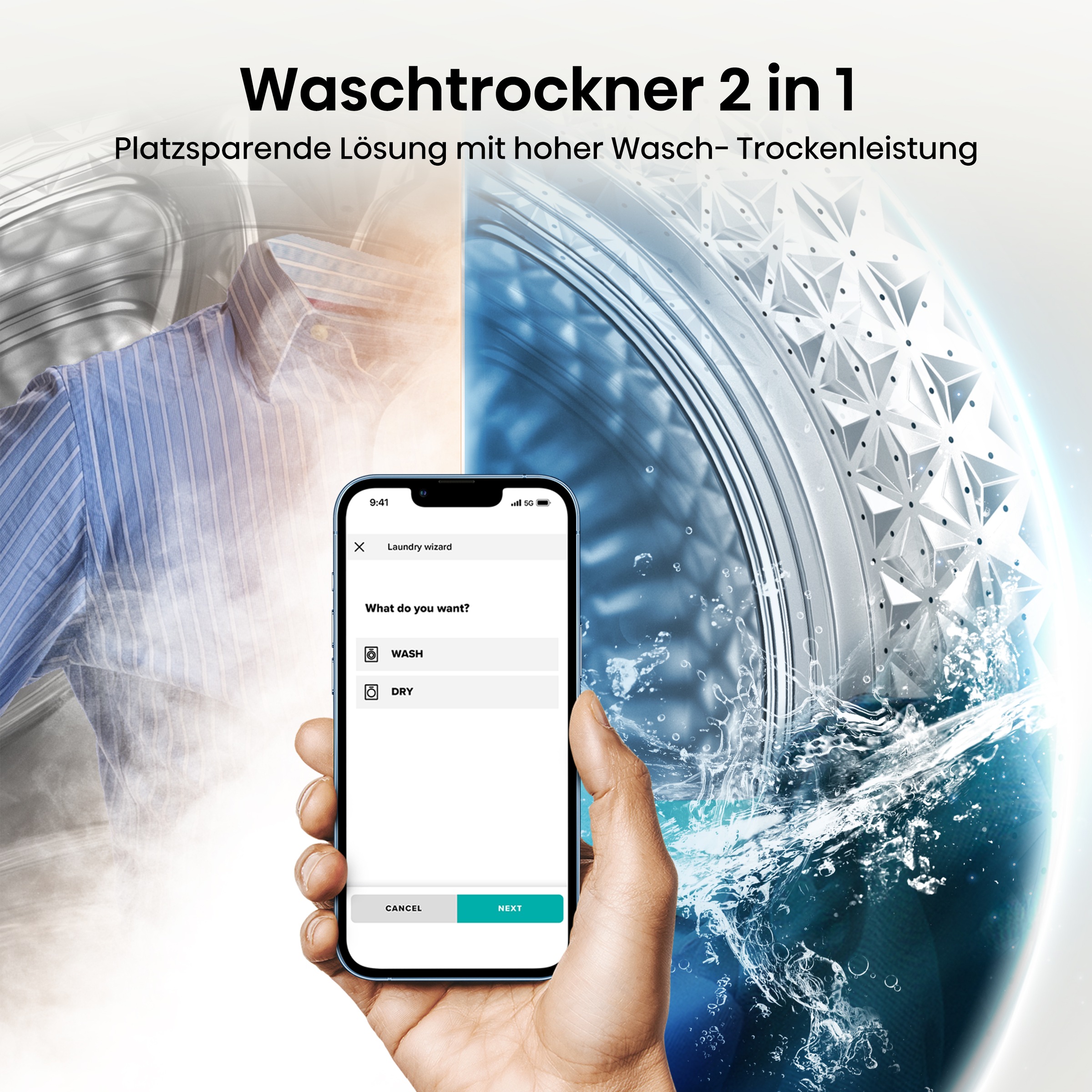 Hisense Waschtrockner »WD3S8043BW3«