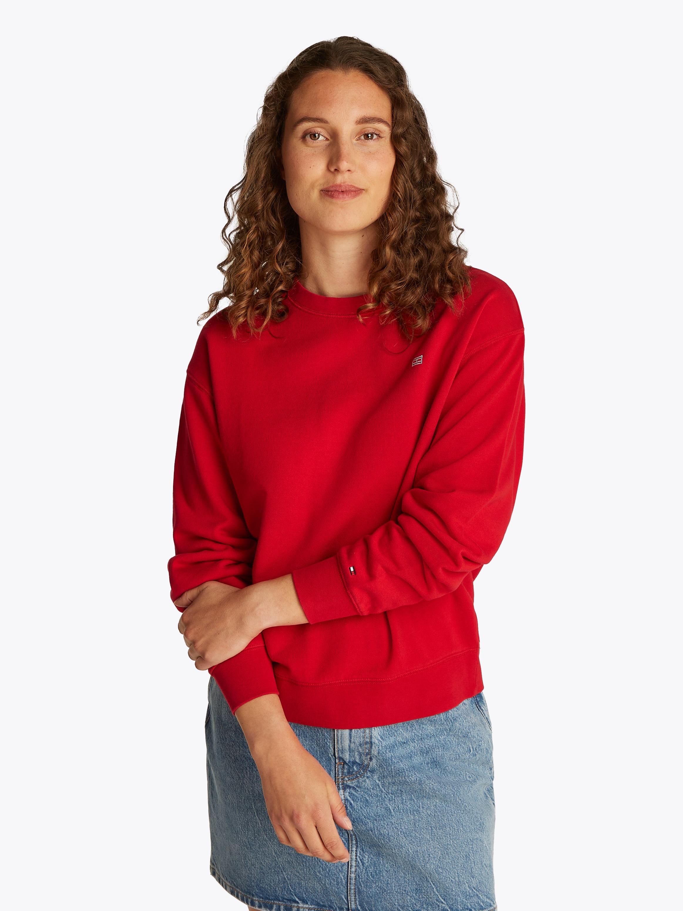 Tommy Hilfiger Sweatshirt "REG CONTRAST FLAG SWEATSHIRT", mit Logo-Flag günstig online kaufen