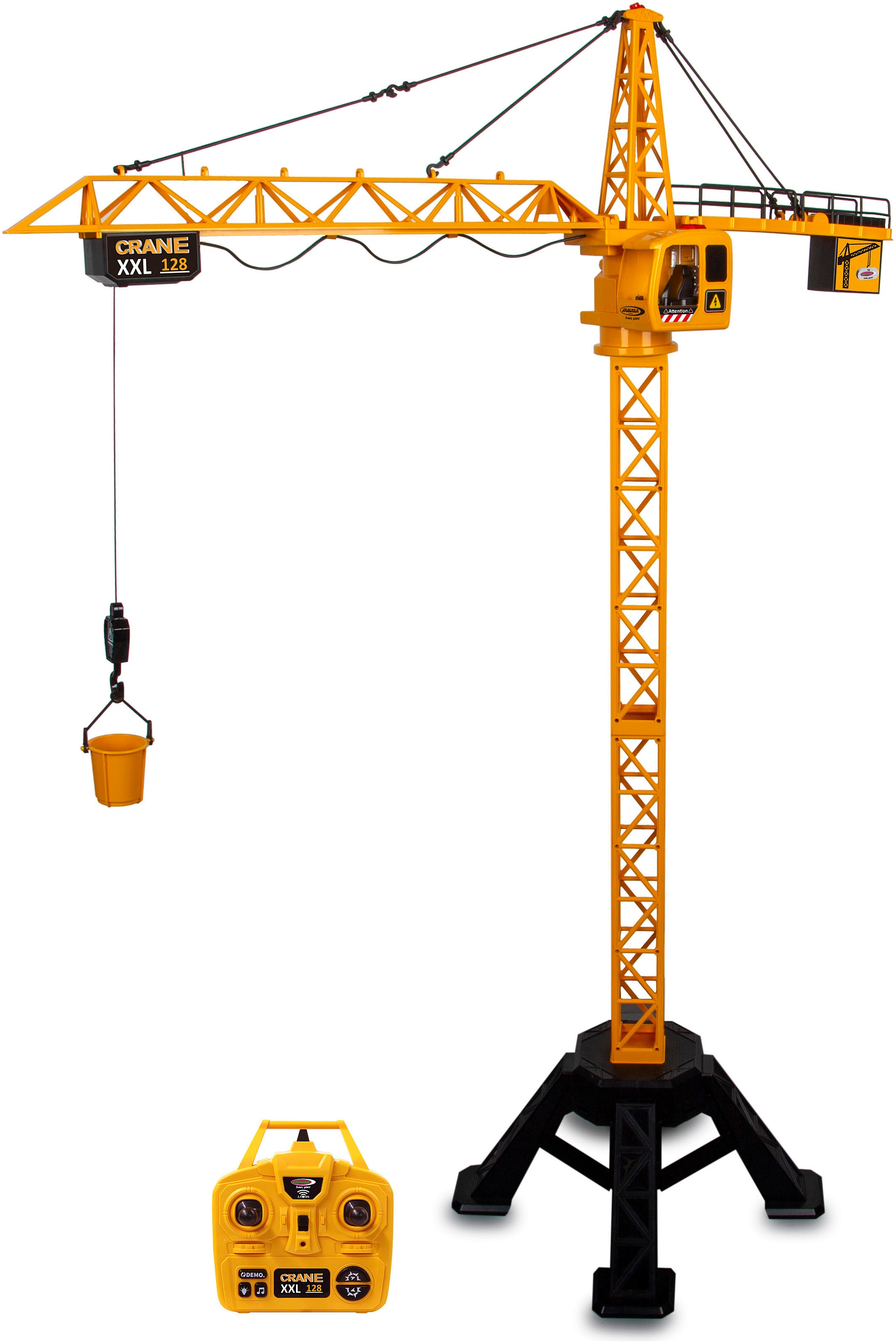 JAMARA Kinder RC-Kran "Turmdrehkran Crane XXL 128 2,4GHz", gelb, B:43cm H:128cm T:70cm, Fernlenkfahrzeuge, mit LED Licht