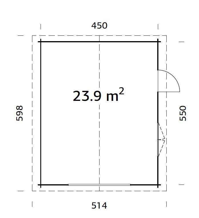 Palmako Garage »Irene/Roger«, BxTxH: 514x598x287 cm, ohne Tor, naturbelassen
