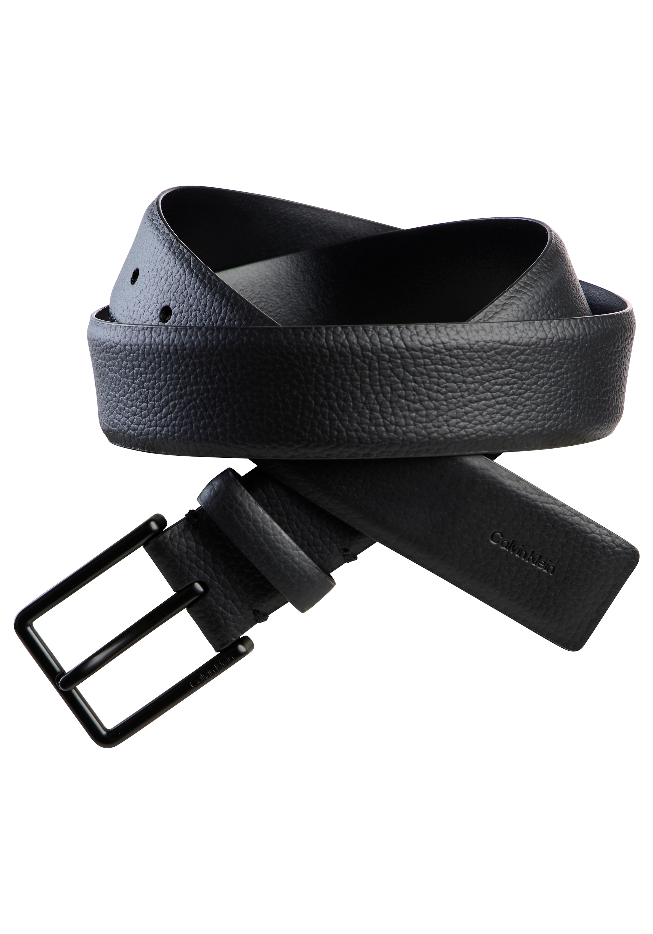 Calvin Klein Ledergürtel »WARMTH BUCKLE PEBBLE 35MM FIXED« Größenverstellbar mit Metallschließe