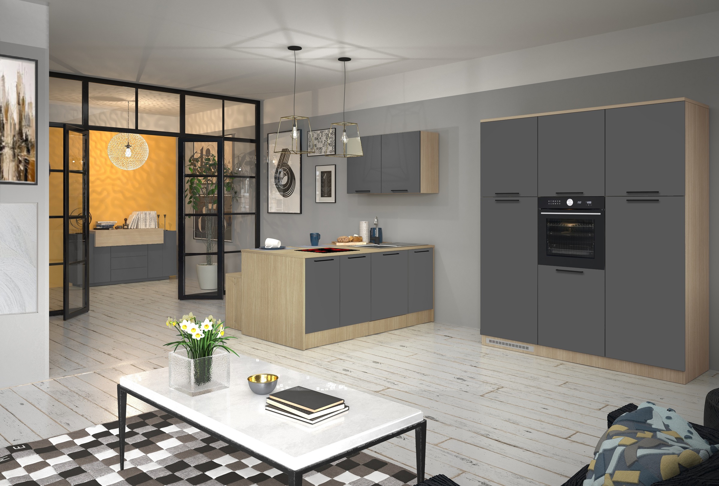 KOCHSTATION Kühlumbauschrank »Luna, Kühlschrank-Umbau, Einbauschrank für Kühlschrank, Made in Italy« B/T/H: 60×60×214,5 cm, für zwei Kühlschrankhöhen vorbereitet