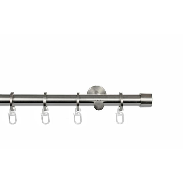 GARESA Gardinenstange »CHAPEAU«, 1 läufig-läufig, Wunschmaßlänge,  Vorhanggarnitur, einfache Montage, verlängerbar, edelstahl optik | BAUR
