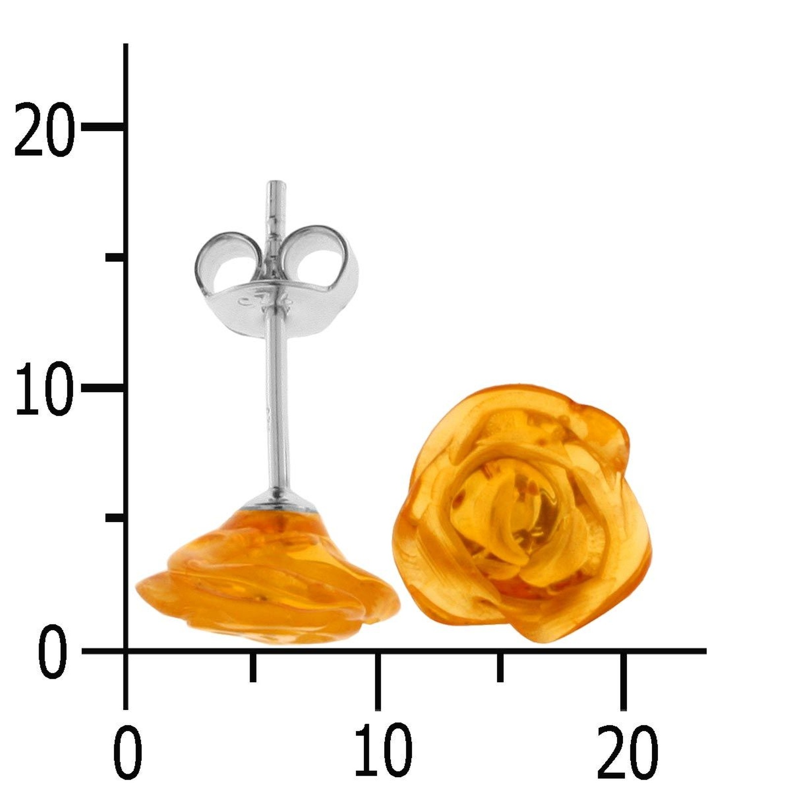 OSTSEE-SCHMUCK Paar Ohrstecker »Ostsee-Schmuck Ohrstecker Rose Ohrstecker Rose«, (2 tlg.)