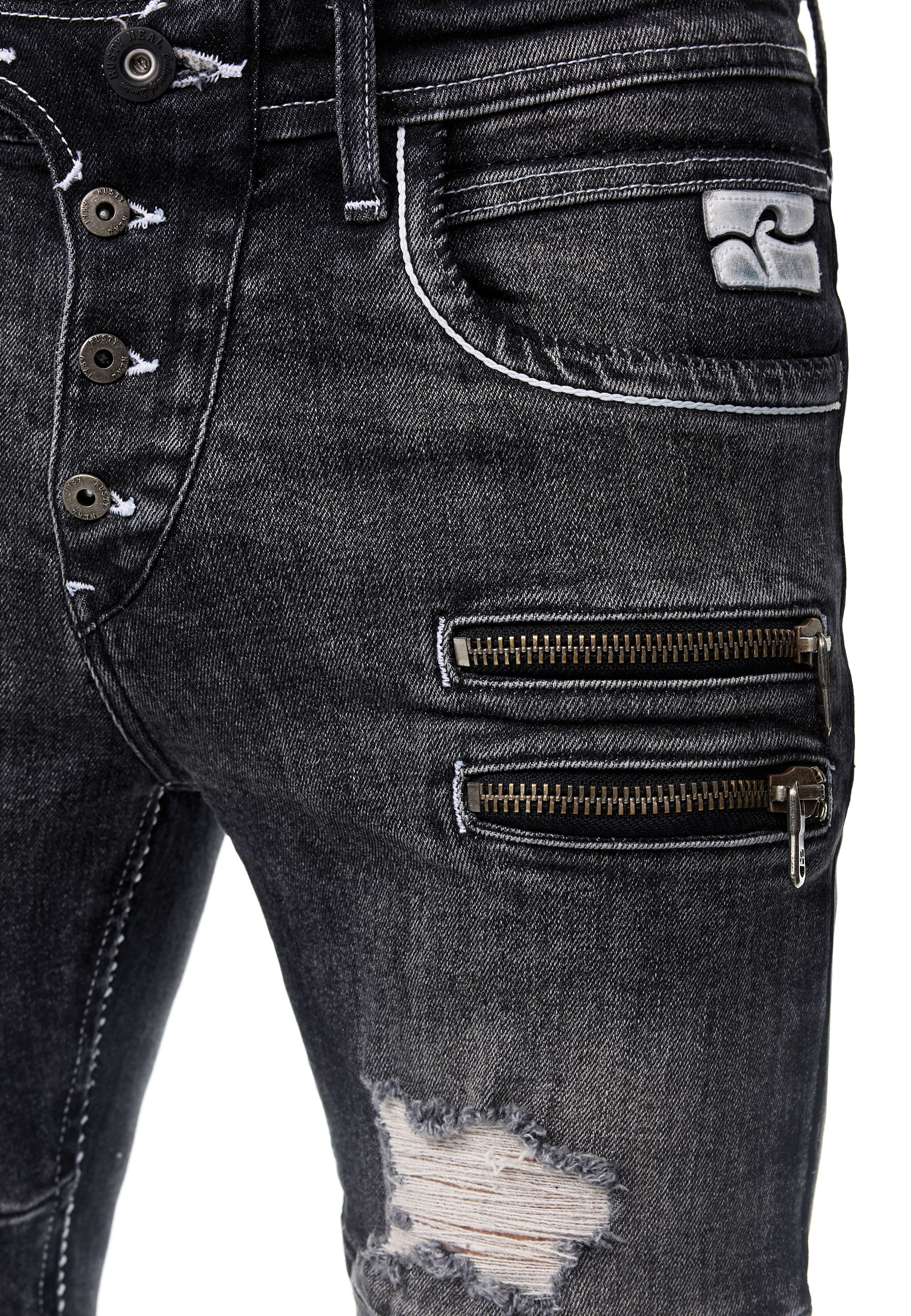 Rusty Neal Slim-fit-Jeans »MISATO«, im modischen Used-Look ▷ für | BAUR