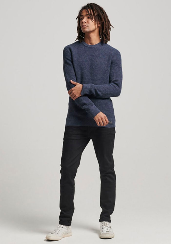 Superdry Strickpullover »TEXTURED CREW KNIT JUMPER«, mit strukturiertem Waffelstrickmuster