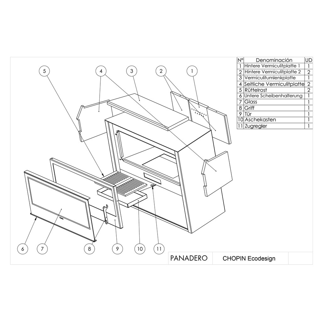 Panadero Kaminofen »Kaminofen Chopin Ecodesign«