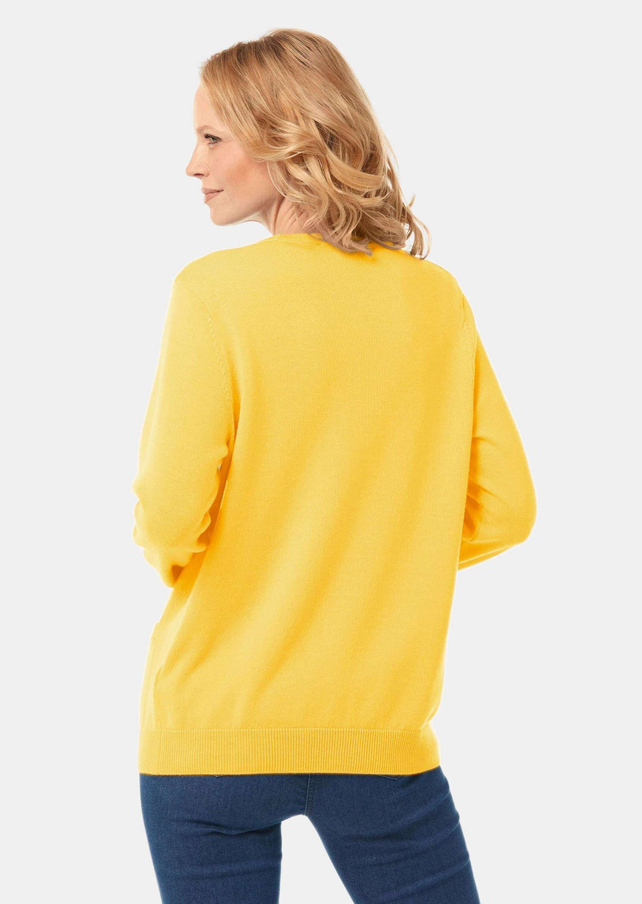 GOLDNER Strickpullover »Kurzgröße Strick-Twinset aus Merino-Schurwolle«