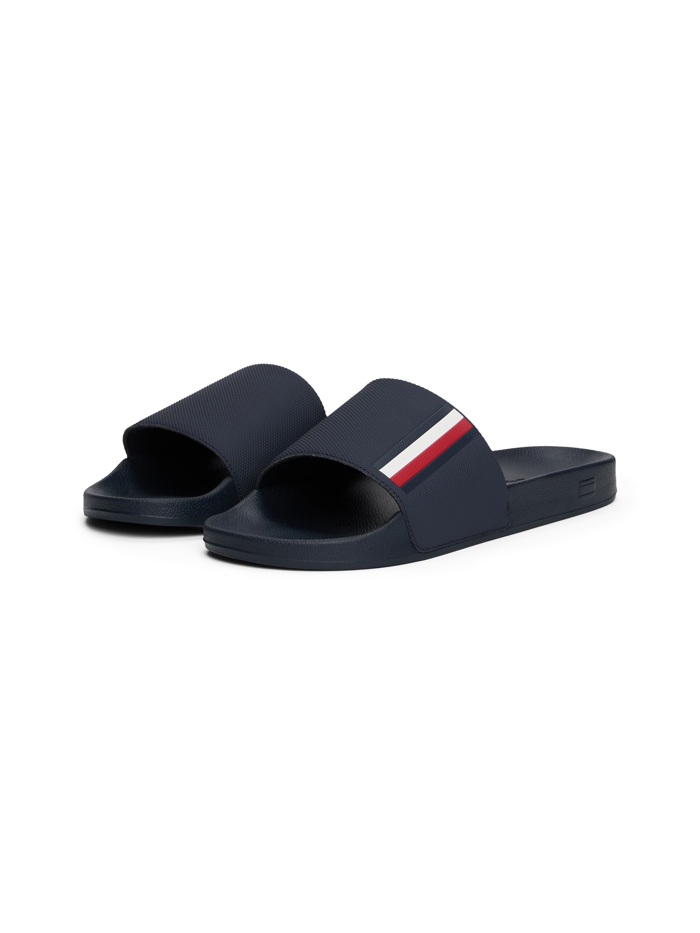Tommy Hilfiger Pantolette "CORPORATE TEXTURED POOL SLIDE", Strandmode, Schl günstig online kaufen