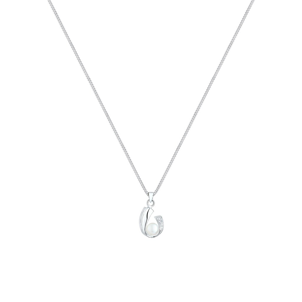 Elli DIAMONDS Collierkettchen »Süßwasserzuchtperle Diamant (0.015 ct.) 925 Silber«