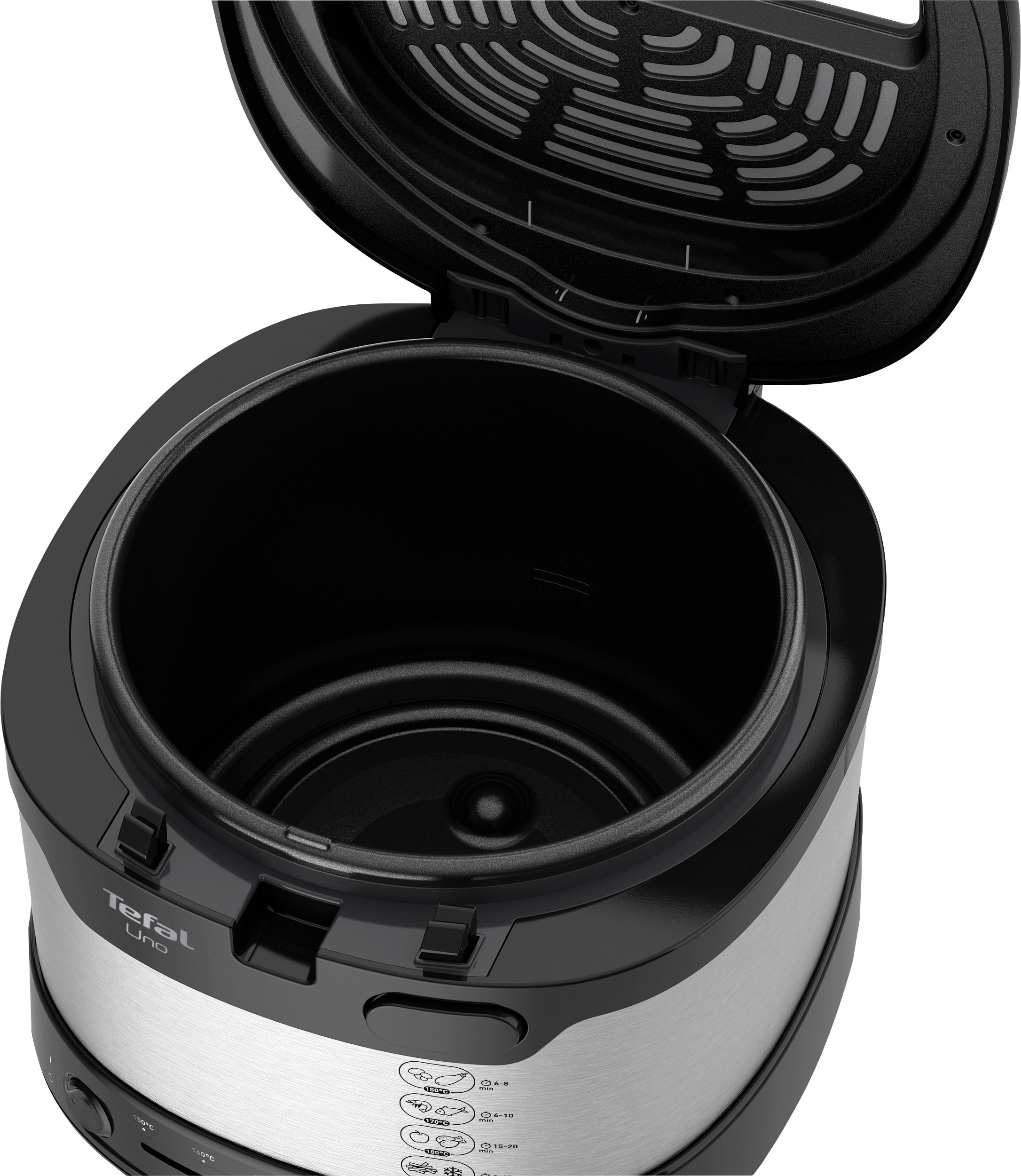 Tefal Fritteuse »UNO M Edelstahl«, 1600 W, Kapazität 1kg, Thermostat, Sichtfenster, Abtropfposition, FF215