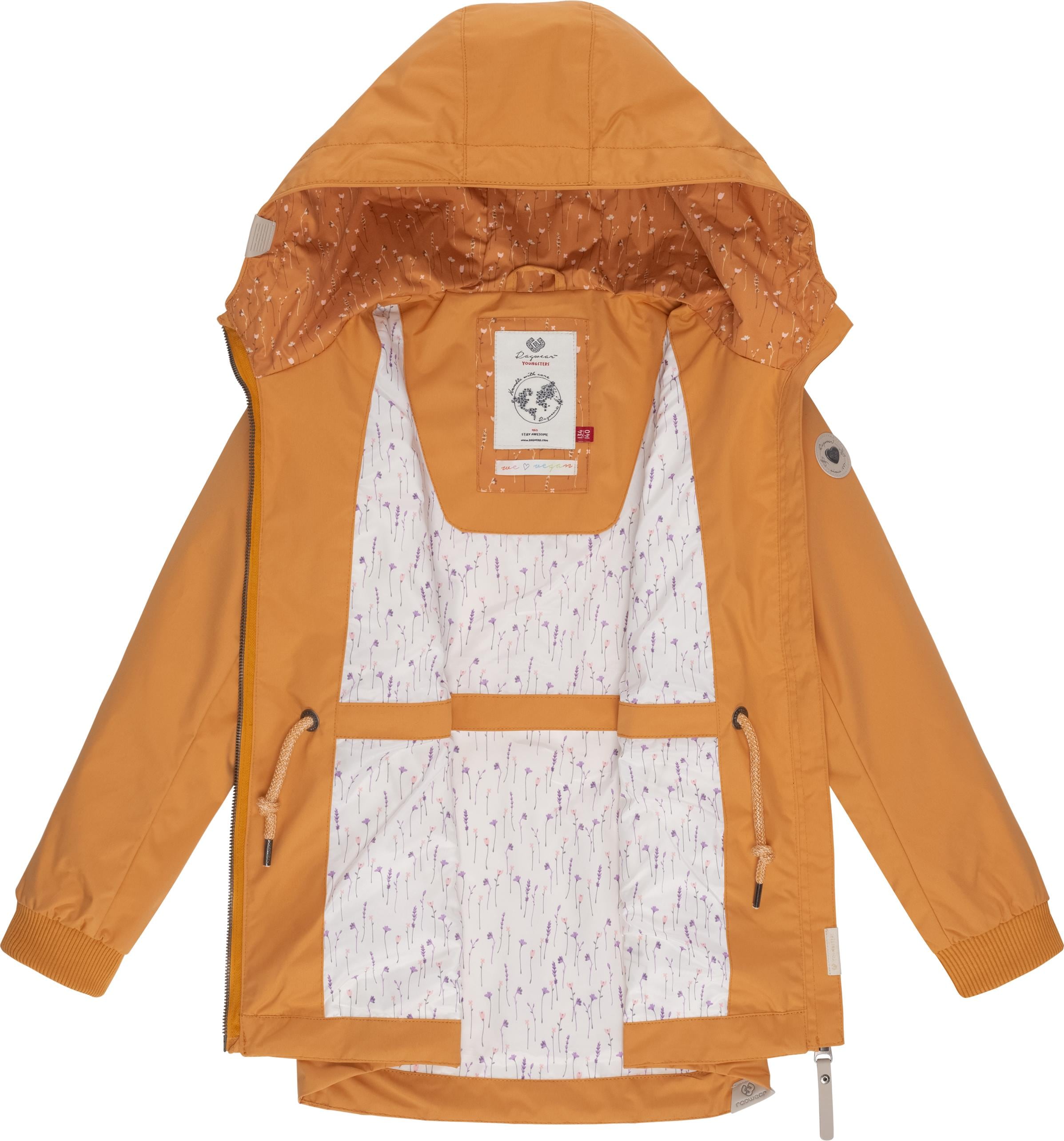 mit Kapuze, Mädchen | »Layra Übergangsjacke Ragwear BAUR II«, Print-Futter süßem mit stylische Outdoorjacke