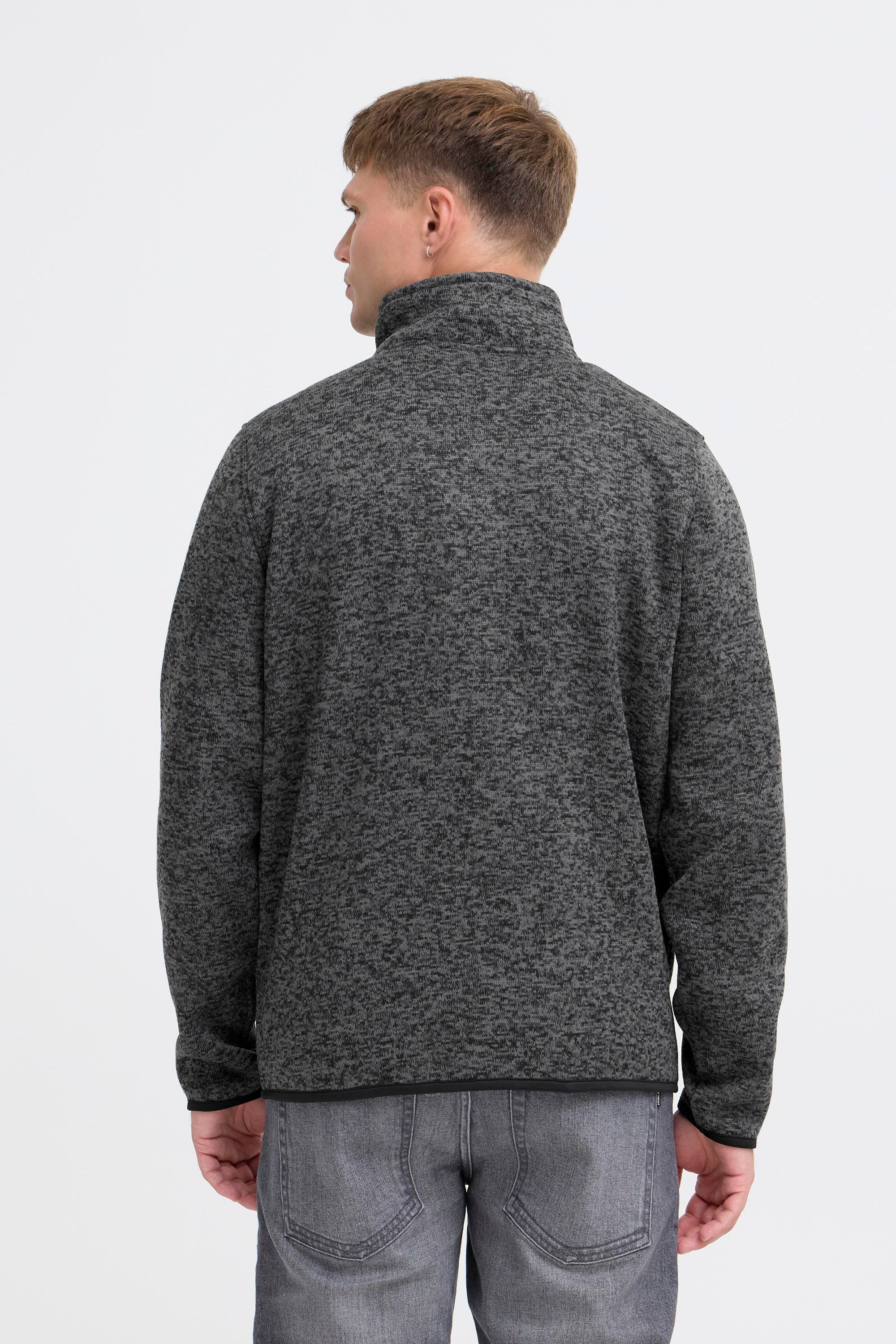 Cardigan BLEND "BHMelfe", Herren, Gr. L, iron gate, Fleece, 100% Polyester, meliert, normal normal, ohne Ausschnitt, elastischer Bund, Strickjacken, Gemütliche Fleecejacke mit Taschen 6
