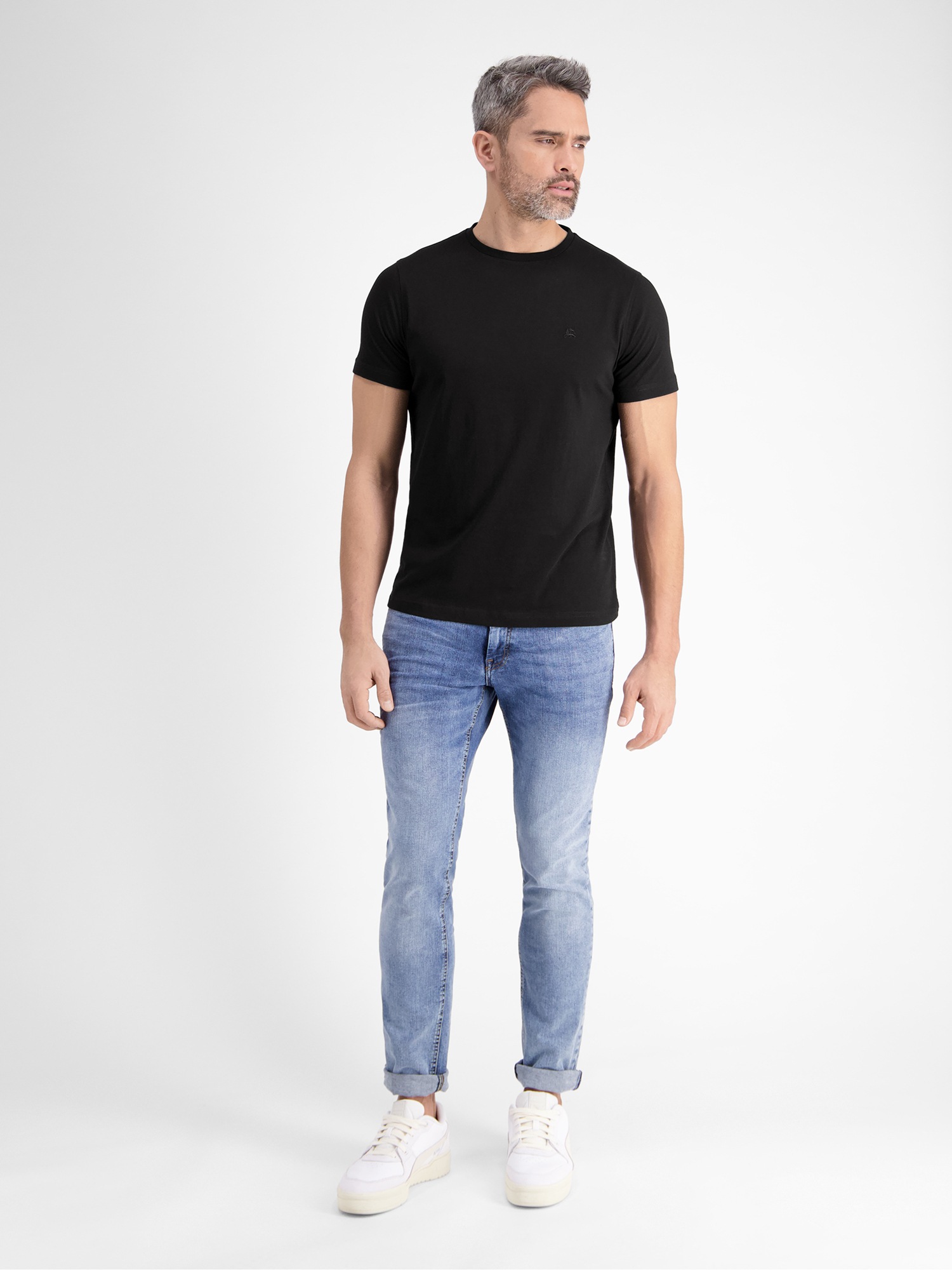 T-Shirt LERROS "Klassisches Rundhals T-Shirt", Herren, Gr. M, schwarz, 100% Baumwolle, Shirts T-Shirt 6