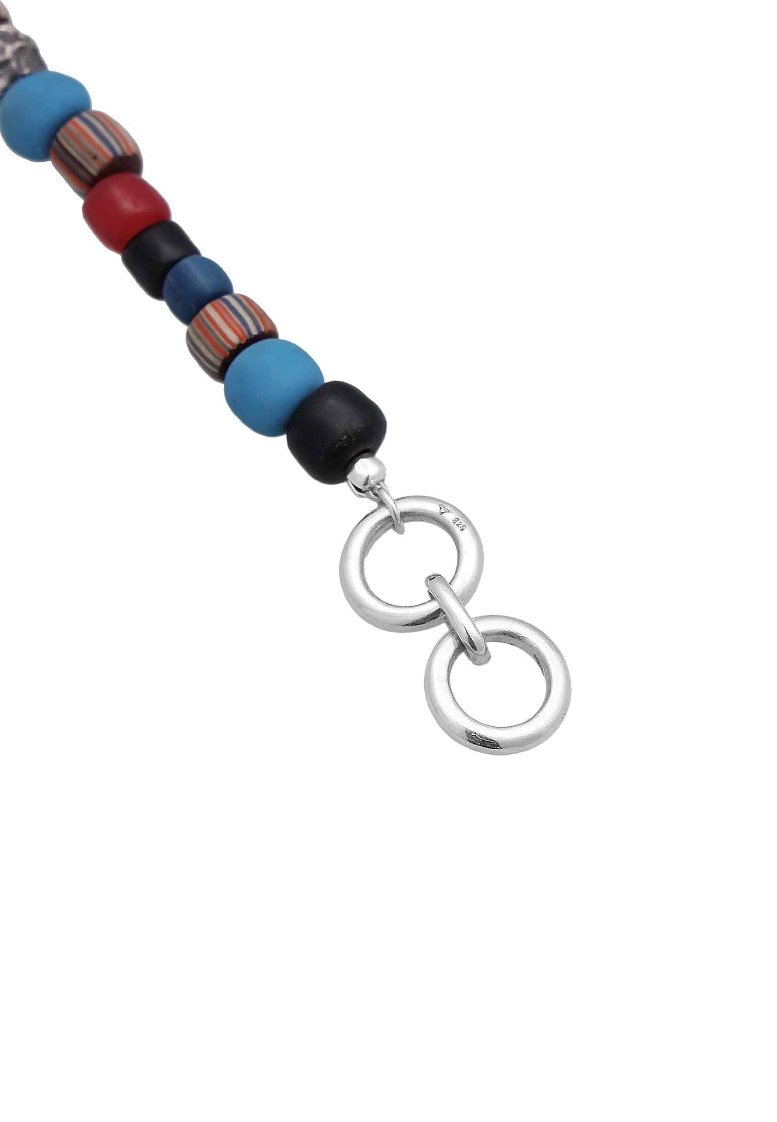 Kuzzoi Silberkette »Halskette Glas Beads Blau Vintage Look 925 Silber«