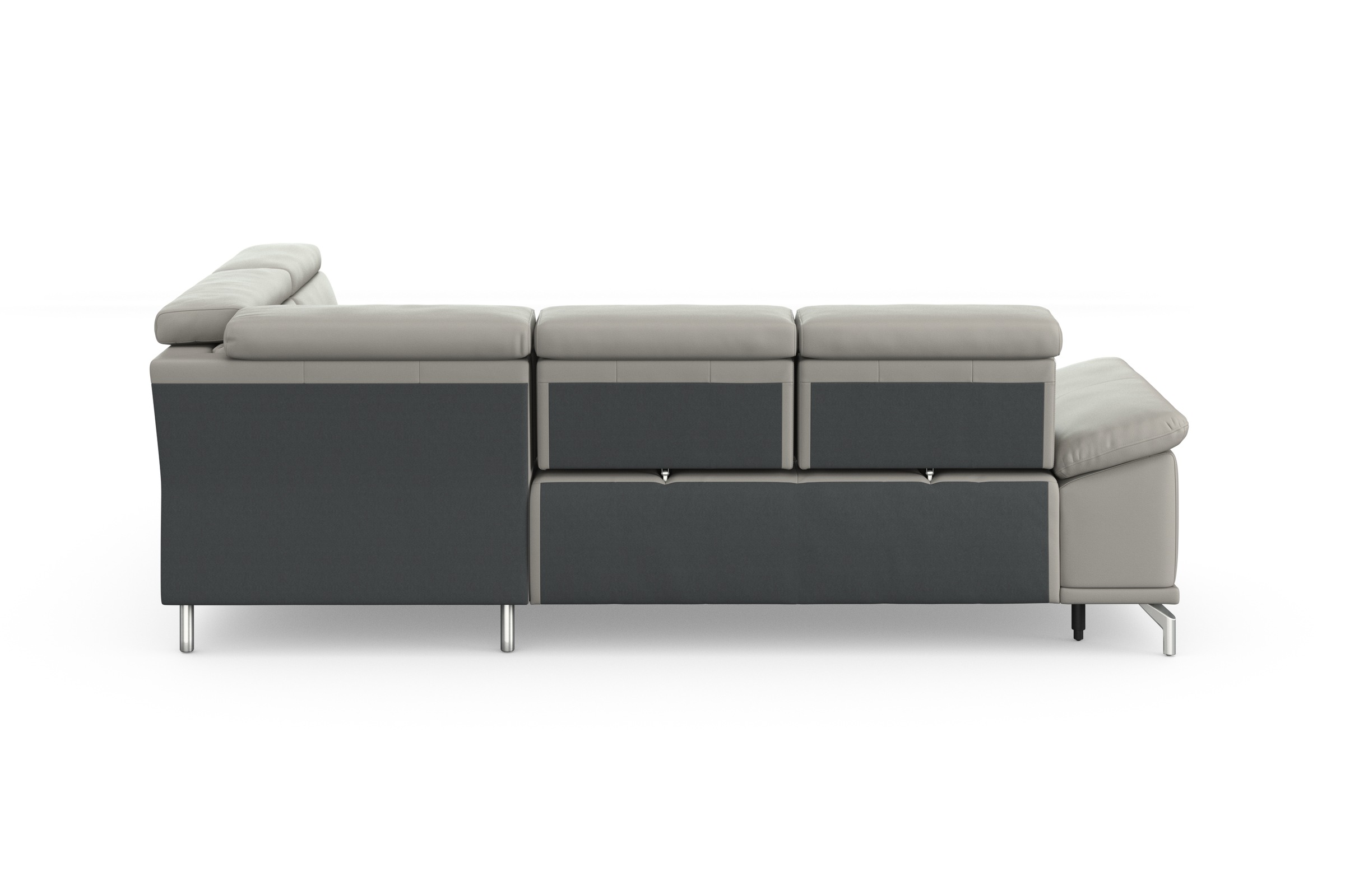 sit&more Ecksofa »Cabrio L-Form, mit Sitztiefenverstellung, Arm- und Kopfteilverstellung«, 3 Nierenkissen, Federkern, optional Bettfunktion und Stauraum