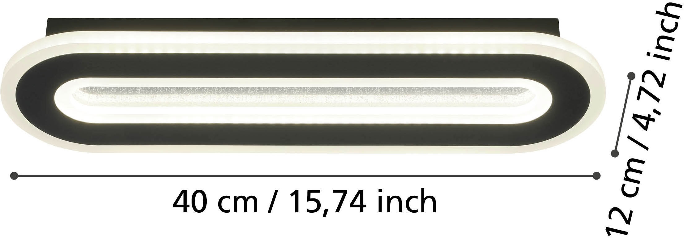 EGLO Wandleuchte »MACCHIONI Wandlampe - Stahl, Kunststoff - LED - 12W - IP20« LED-Modul 1 Stk. Neutralweiß Wandstrahler, Wandspot, Wohnzimmer, Flur, L40 x B12 x AL4,5 cm