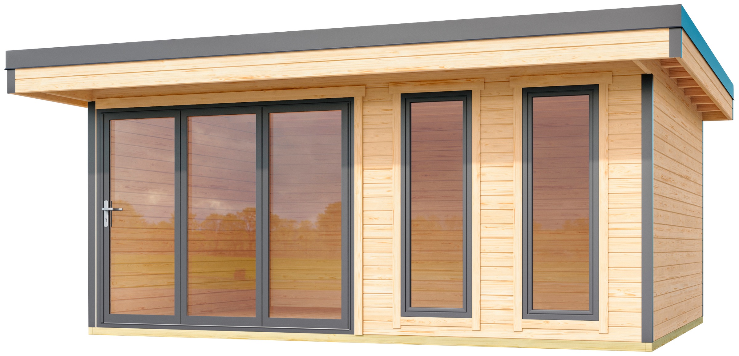 LASITA MAJA Gartenhaus "DOMEO 8 NATUR/ANTHRAZIT" Fundamentmass 5000 x 4000, günstig online kaufen