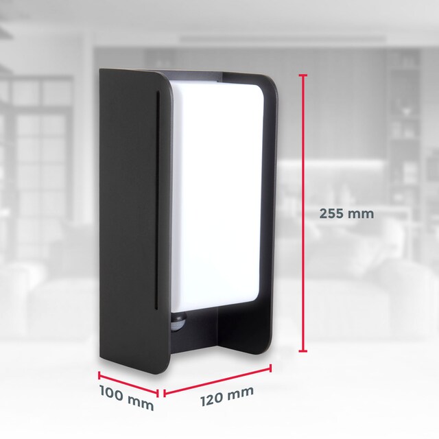 B.K.Licht LED Außen-Wandleuchte mit Sensor und seitlichen Lichtschlitzen.  Für 1 x E27 Leuchtmittel, max. 12 Watt (Lief. ohne Leuchtmittel). Inkl.  Bewegungsmelder, Schutzart IP44 kaufen | BAUR