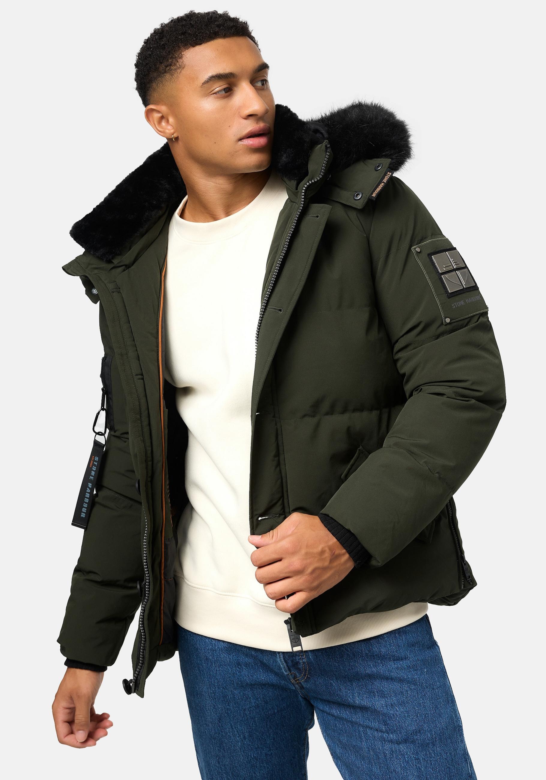 Thumbnail - Stone Harbour Winterjacke "Halvaar" mit Kapuze stylischer Winterparka mit abnehmbarer Kapuze
