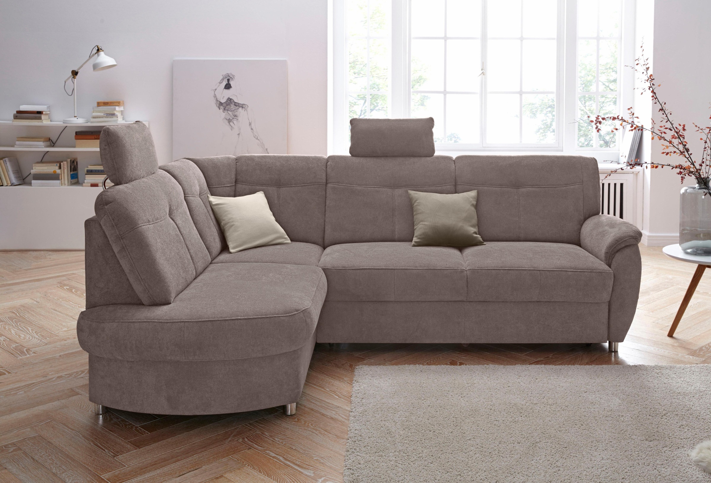 sit&more Ecksofa "Sonoma, L-Form, B: 246 cm, Bettfunktion & Bettkasten optional" Federkern, komfortable Sitzhöhe 45 cm, frei im Raum stellbar