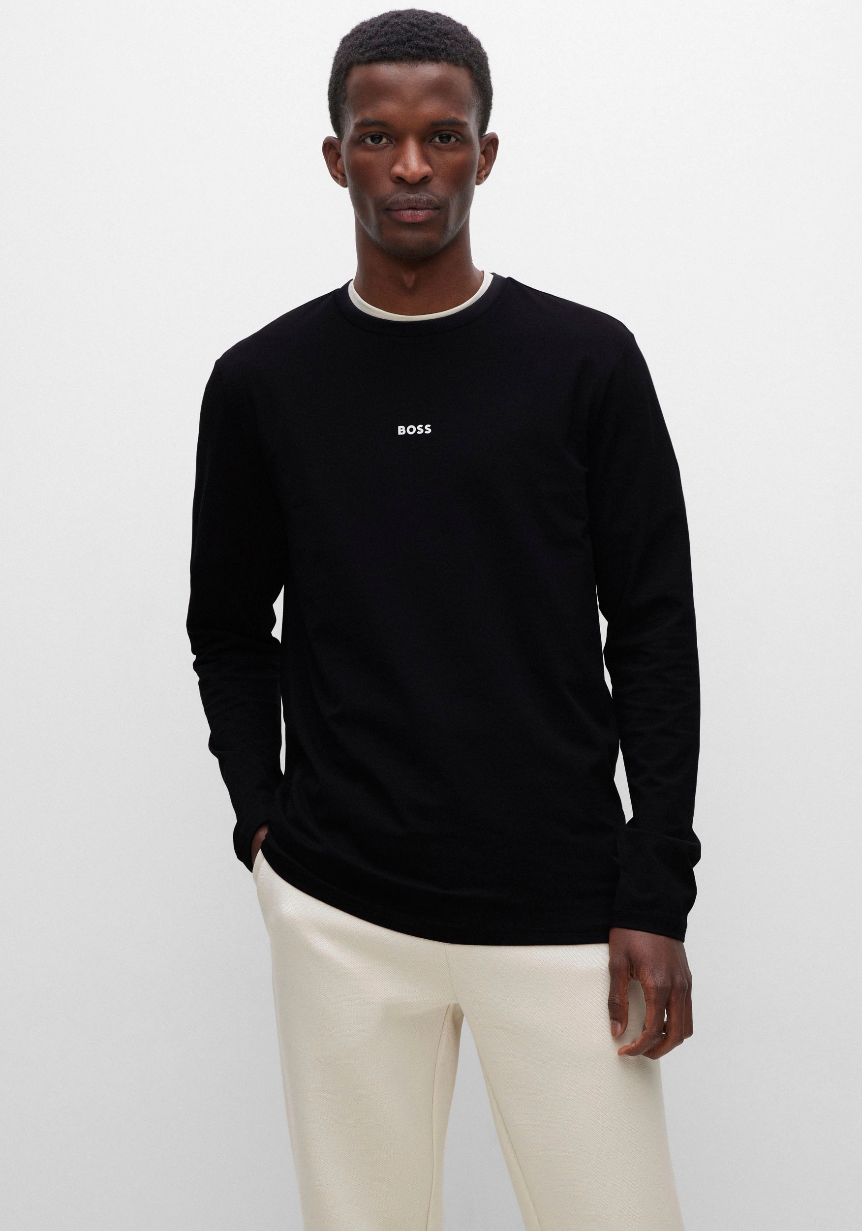 BOSS ORANGE Langarmshirt "TChark" Rundhalsausschnitt, Regular Fit, mit BOSS günstig online kaufen